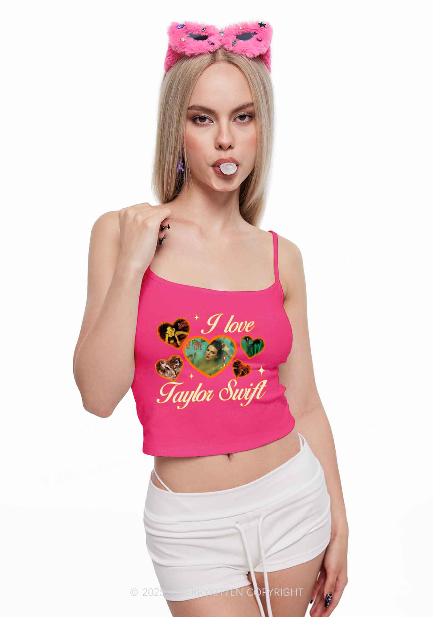 Love Heart TS Y2K Spaghetti Strap Cami Cherrykitten