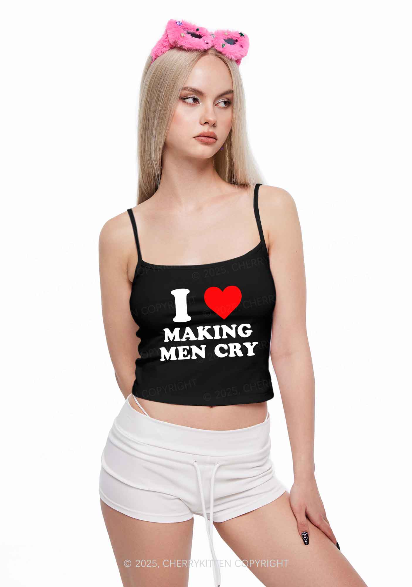 I Love Making Men Cry Y2K Spaghetti Strap Cami Cherrykitten