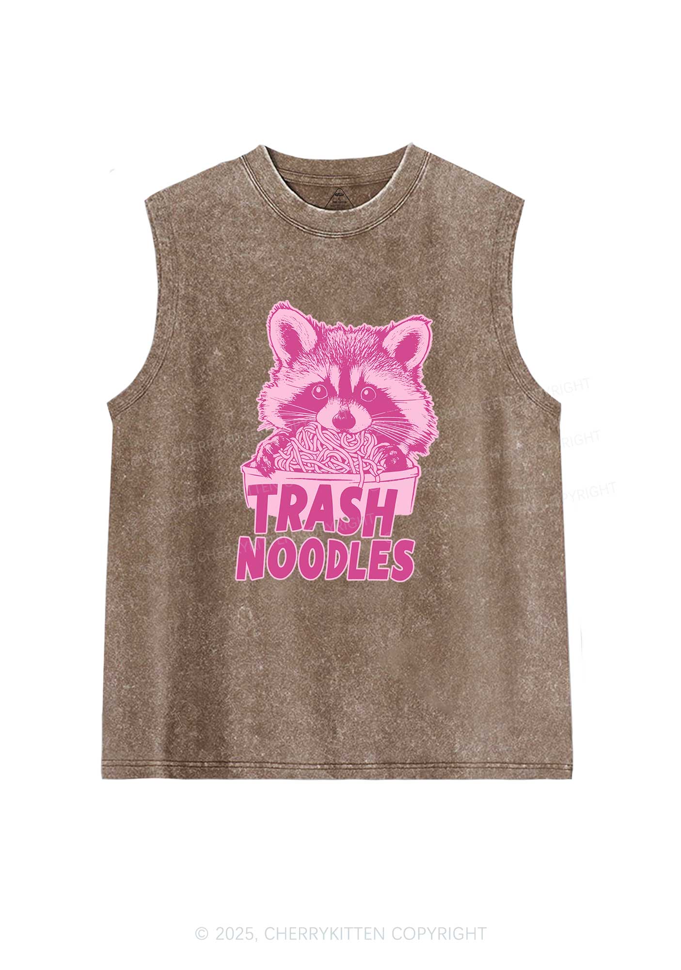 Raccoon Trash Noodles Y2K Washed Muscle Tank Cherrykitten