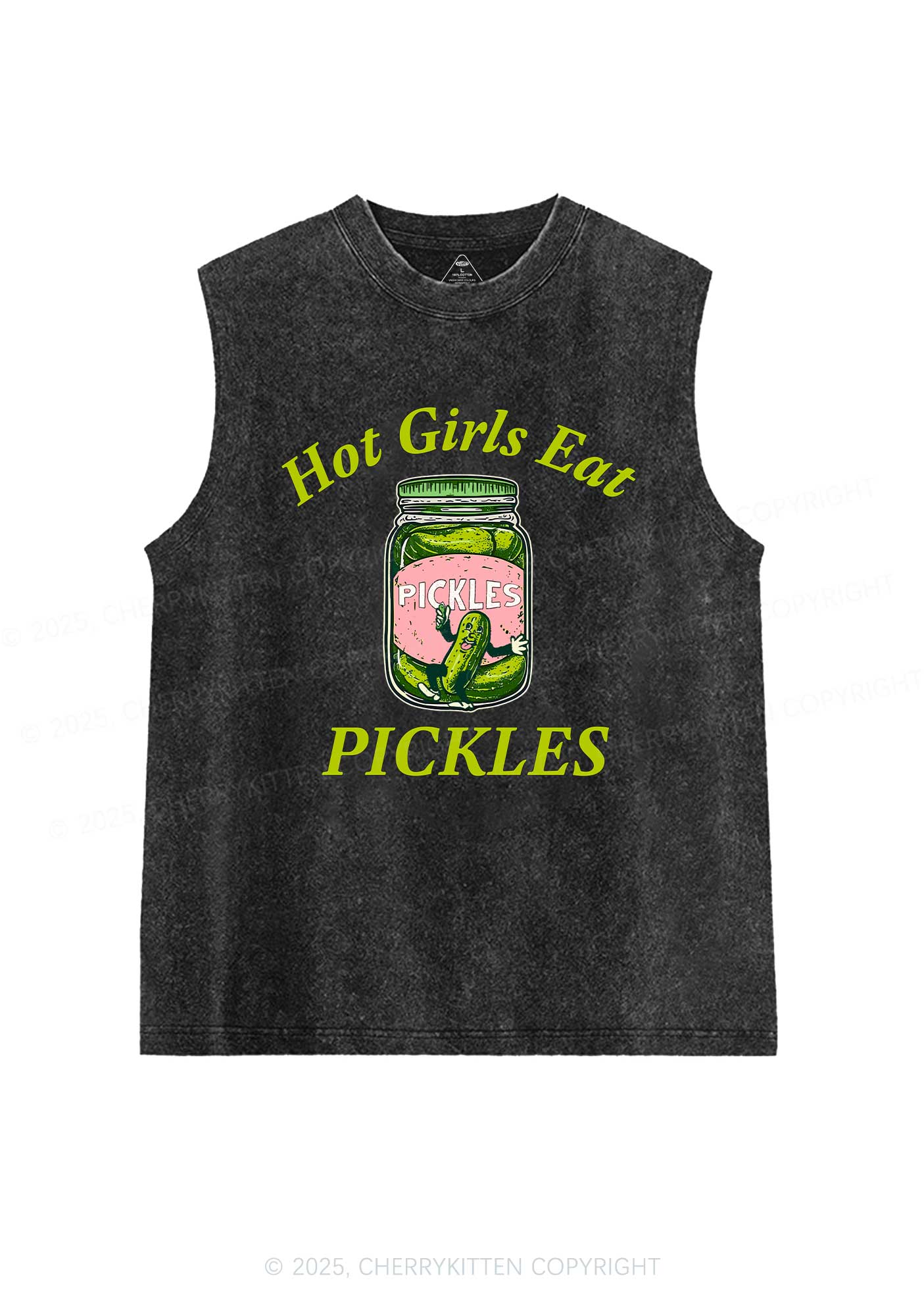 Hot Girls Eat Pickles Y2K Washed Muscle Tank Cherrykitten