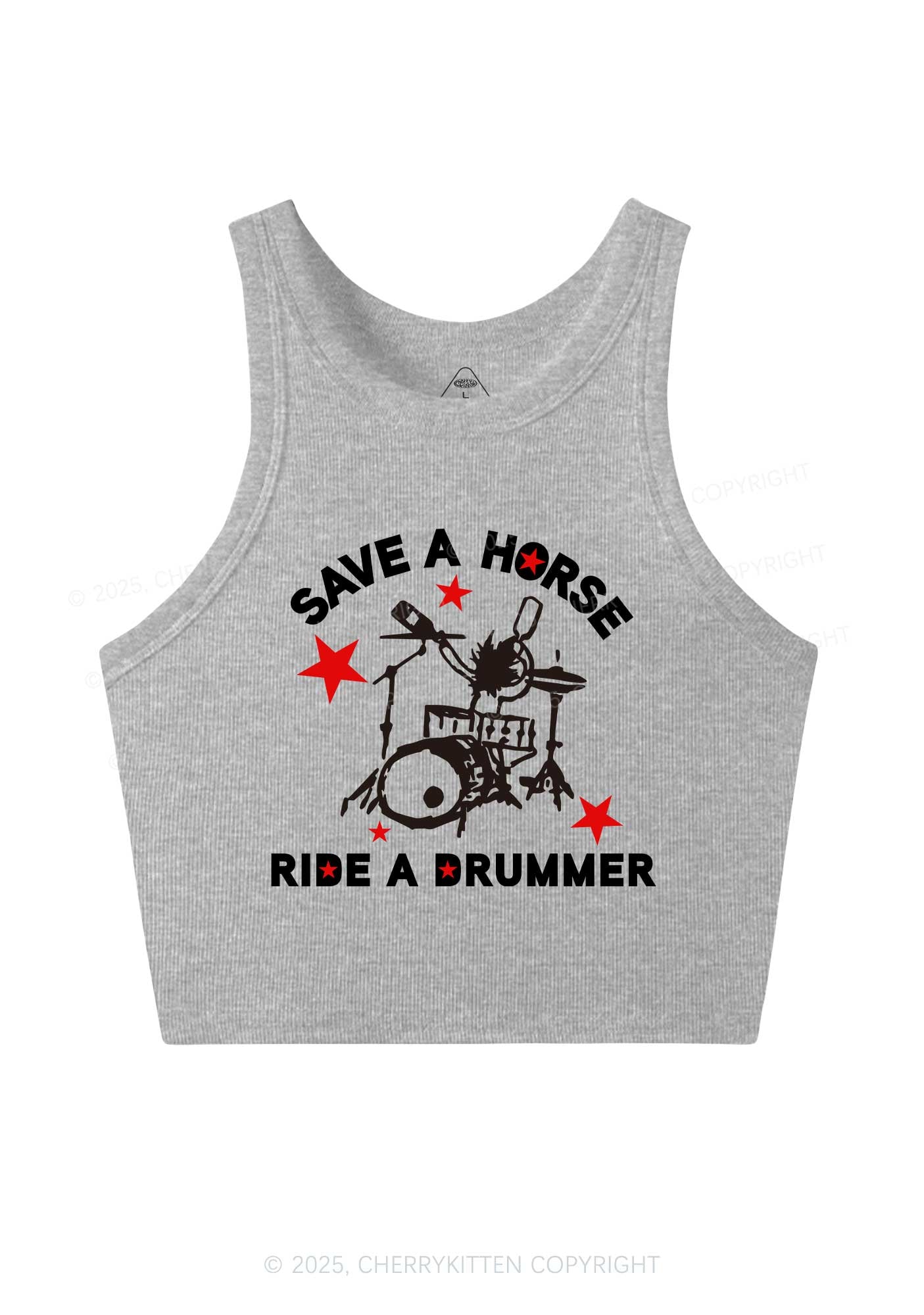 Save Horse Ride Drummer Y2K Crop Tank Top Cherrykitten
