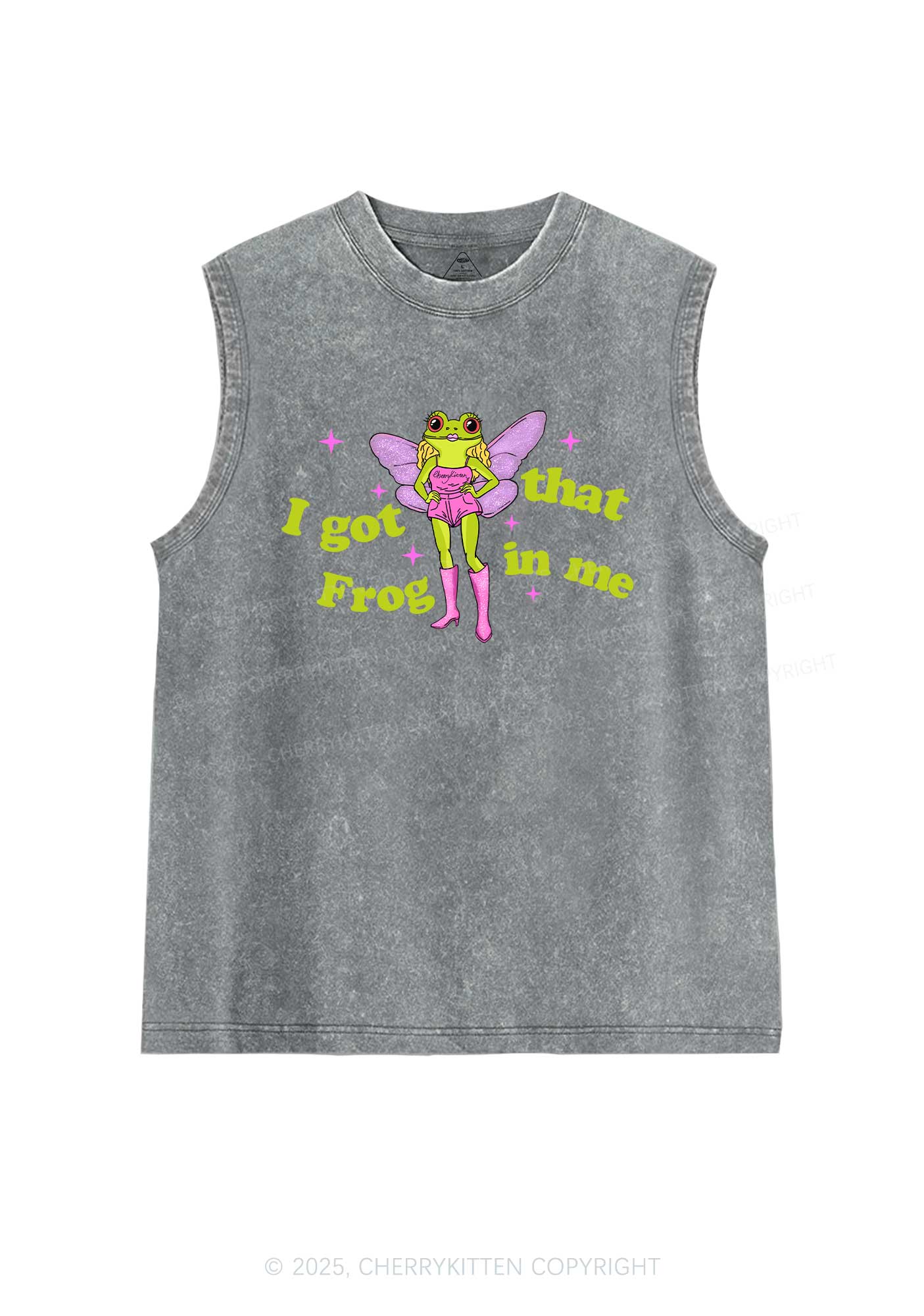 I Got That Frog Y2K Washed Muscle Tank Cherrykitten