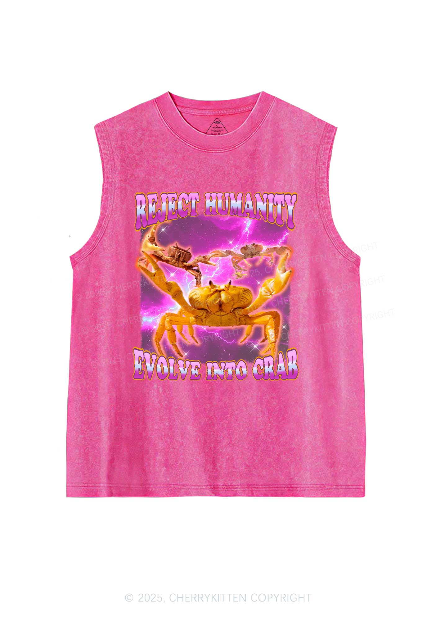 Reject Humanity Crab Y2K Washed Muscle Tank Cherrykitten