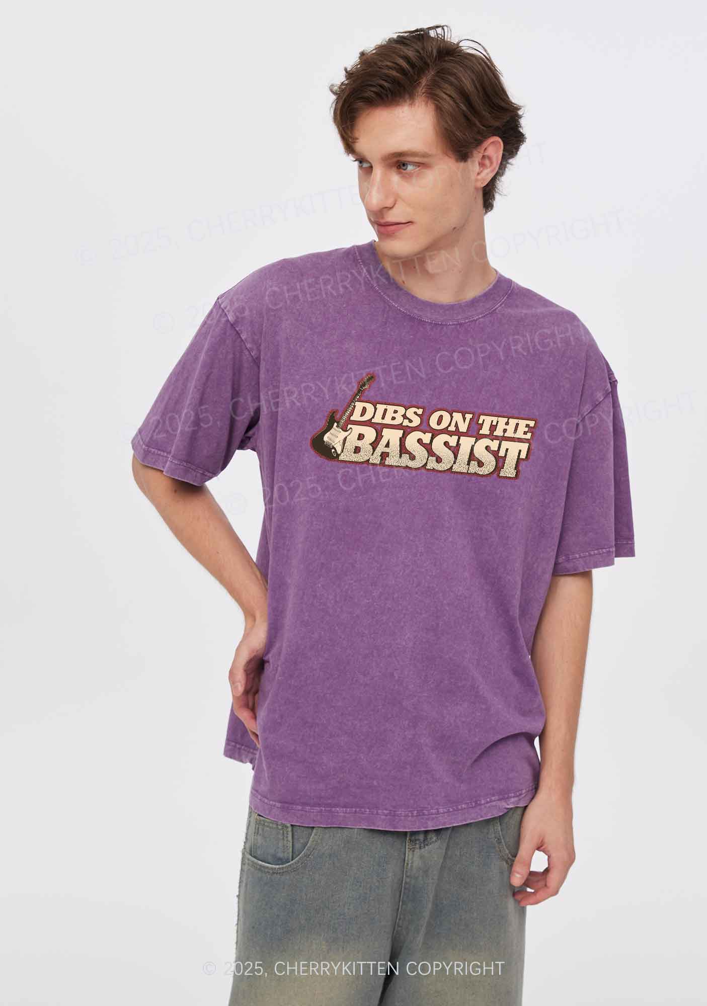 Dibs On The Bassist Y2K Shirts Washed Tee Cherrykitten