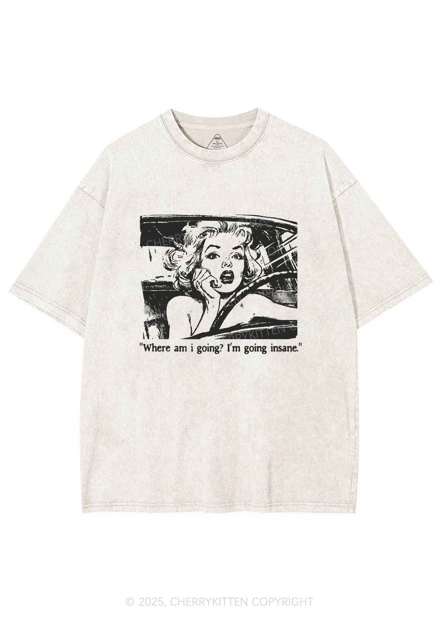 Woman Going Insane Y2K Shirts Washed Tee Cherrykitten