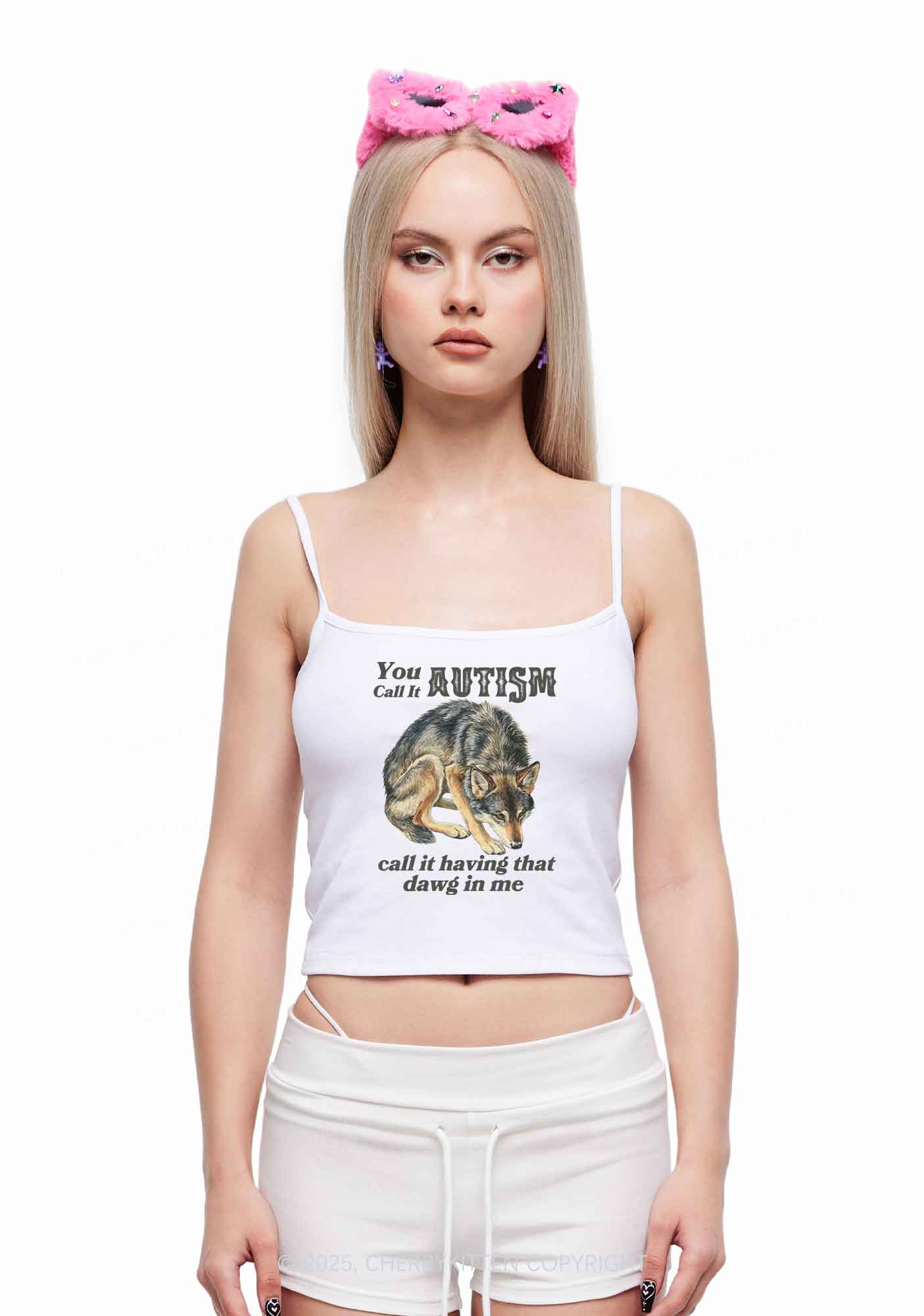 You Call It Autism Y2K Spaghetti Strap Cami Cherrykitten