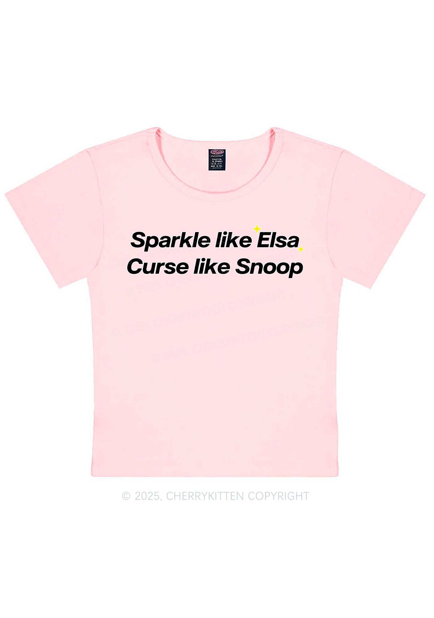 Sparkle Like Princess Y2K Baby Tee Cherrykitten