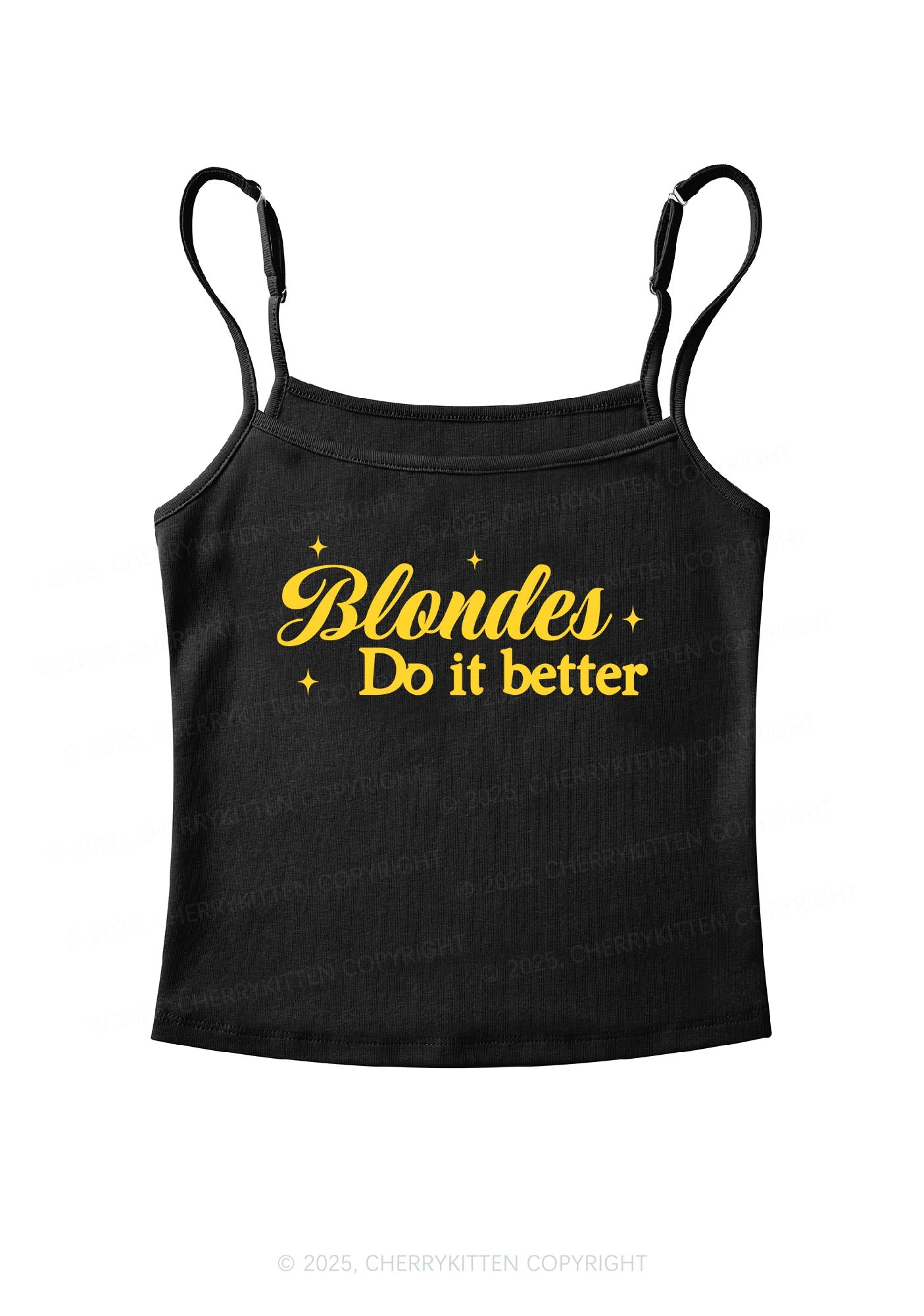 Blondes Do It Better Y2K Spaghetti Strap Cami Cherrykitten