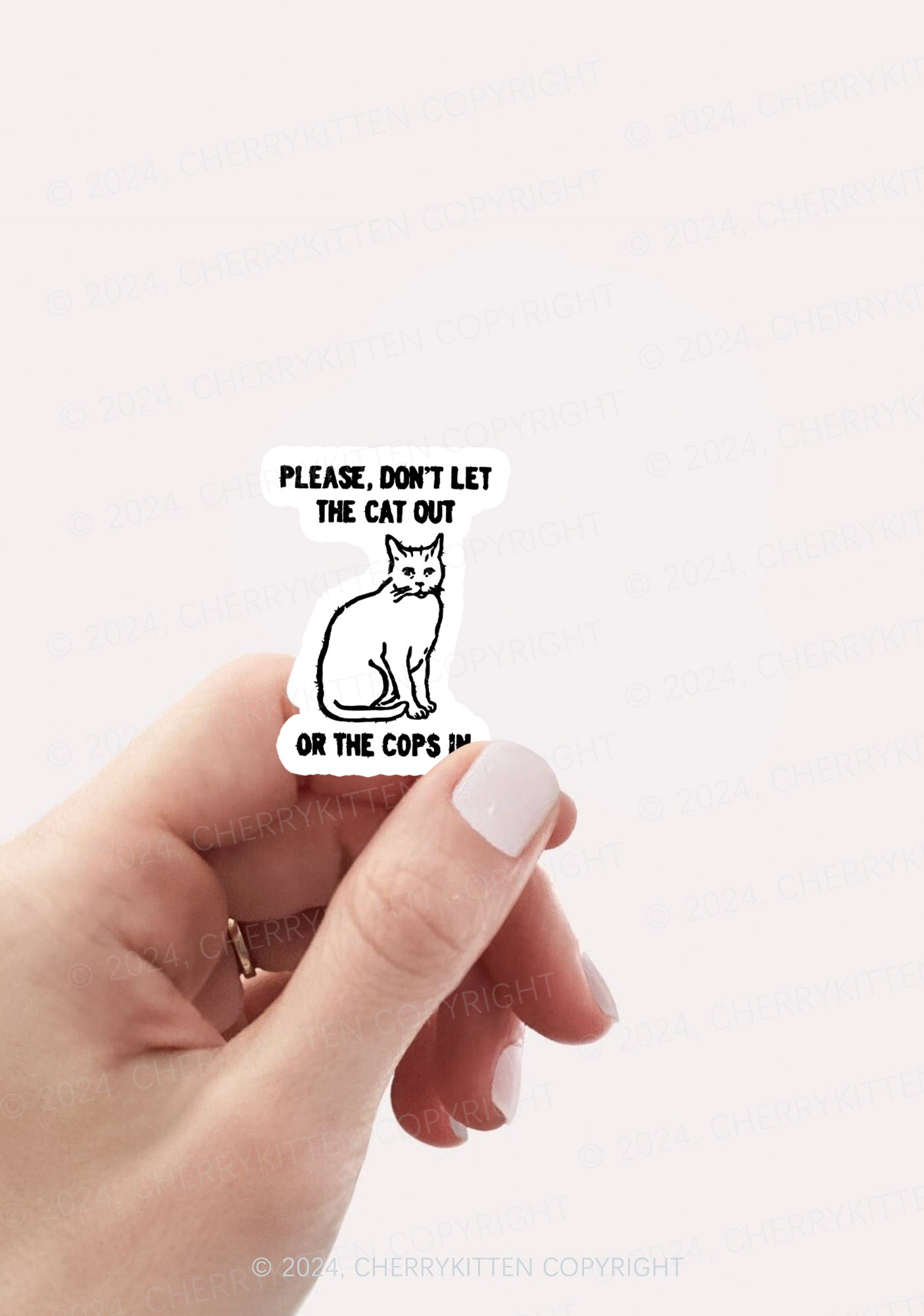 Don't Let The Cat Out 1Pc Y2K Sticker Cherrykitten