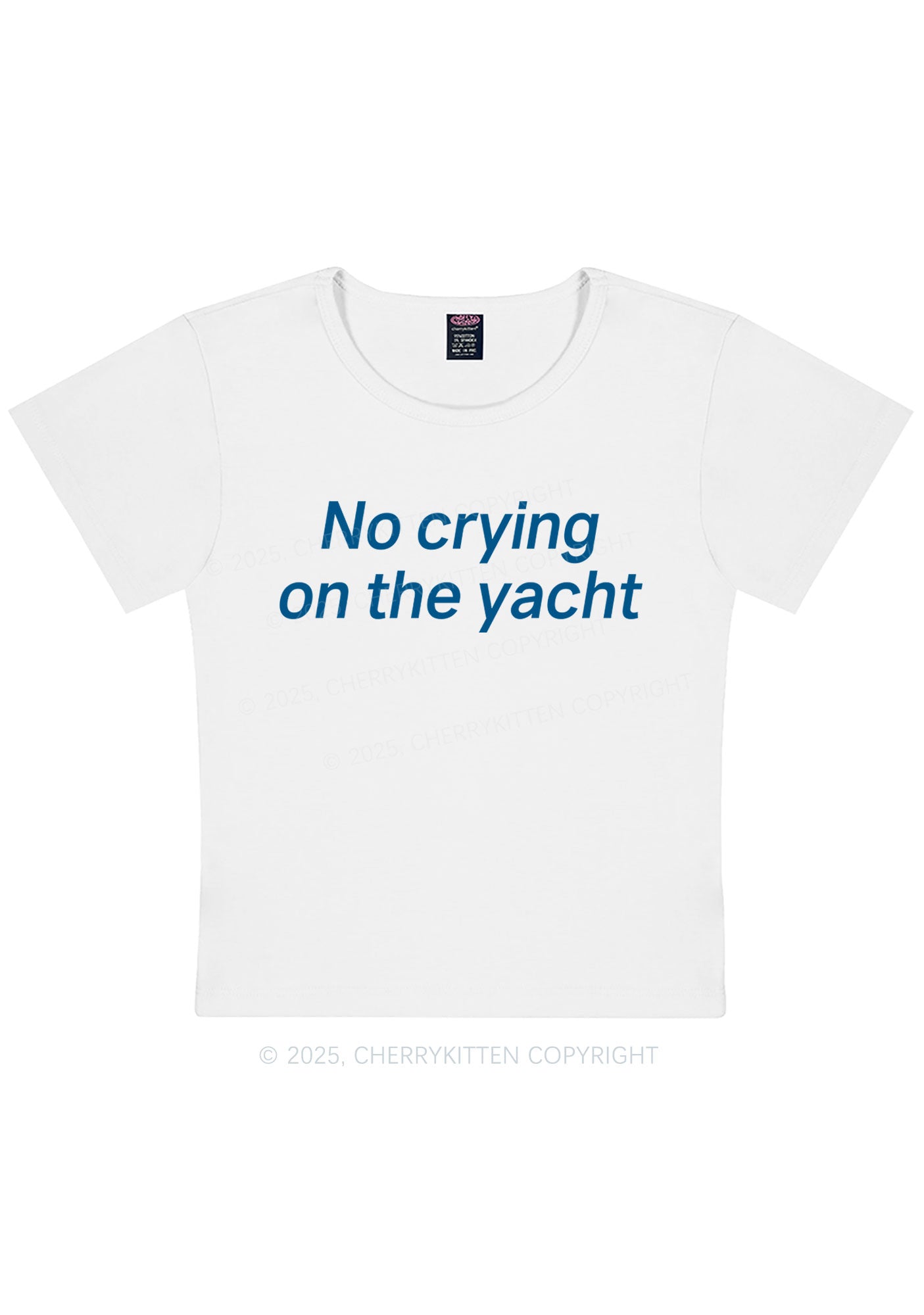 No Crying On Yacht Y2K Baby Tee Cherrykitten
