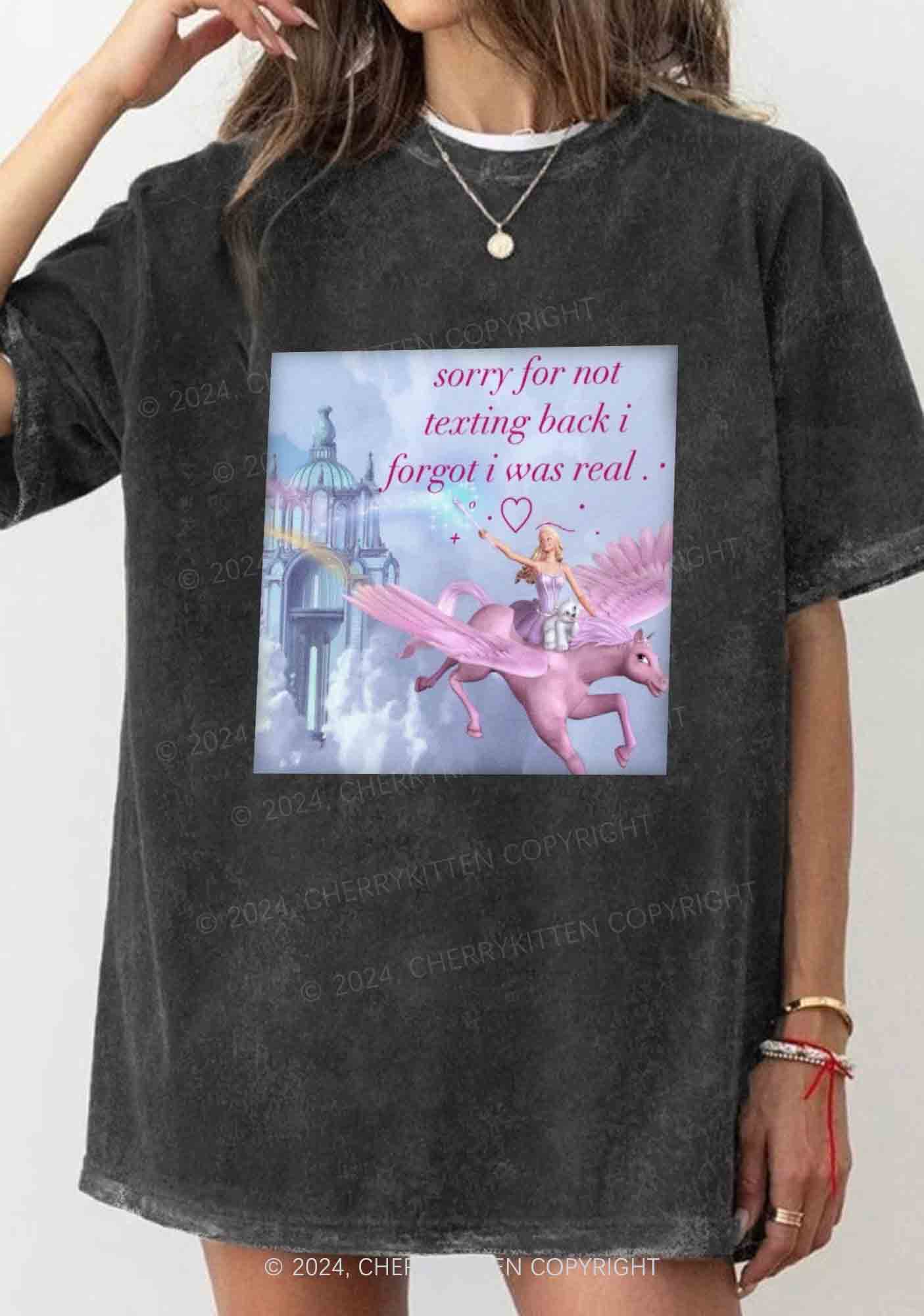 Sorry For Not Texting Back Y2K Washed Tee Cherrykitten