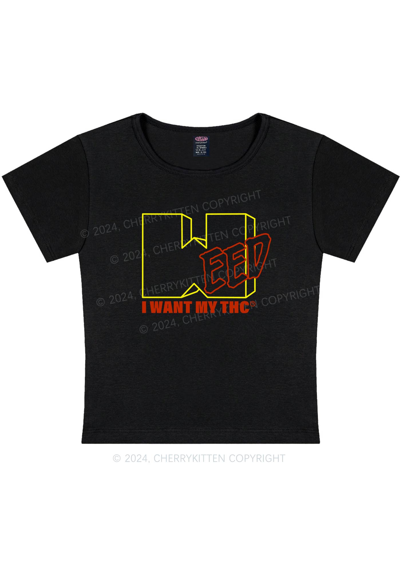 Curvy I Want Wxxd Y2K Baby Tee Cherrykitten