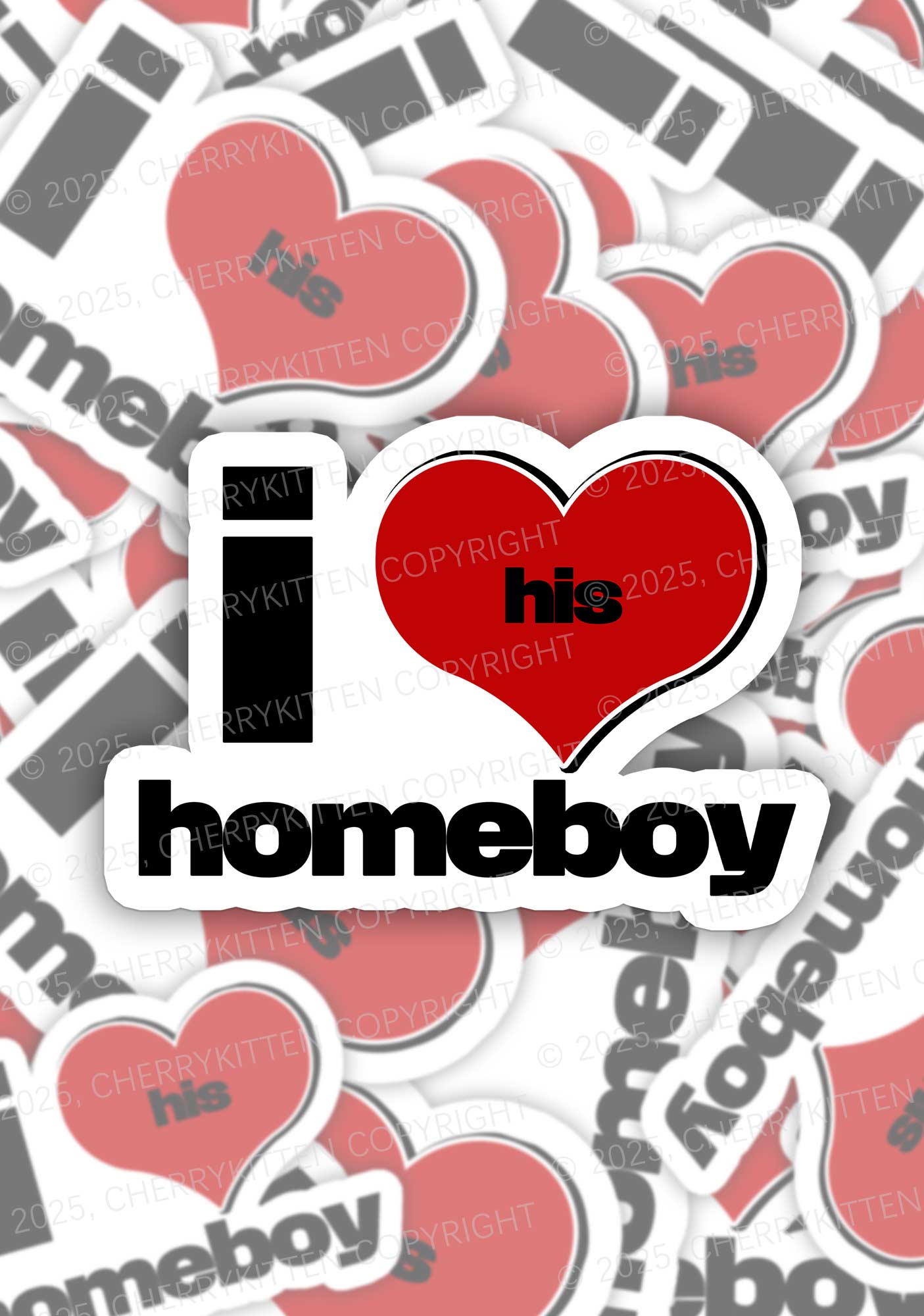 I Love His Homeboy 1Pc Y2K Sticker Cherrykitten