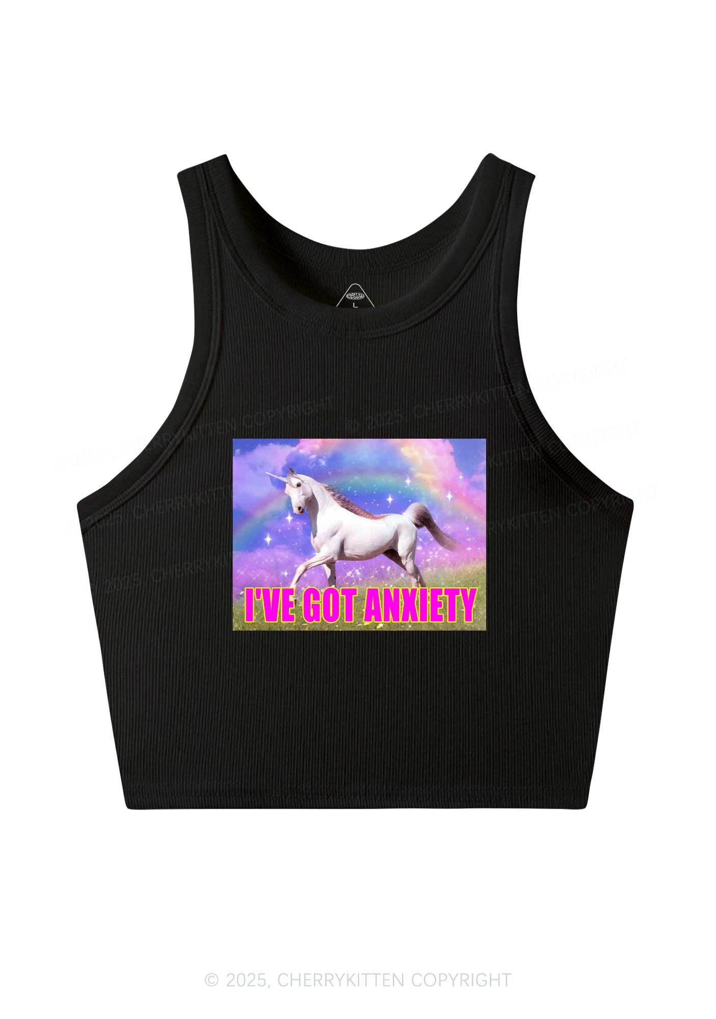 I've Got Anxiety Y2K Crop Tank Top Cherrykitten