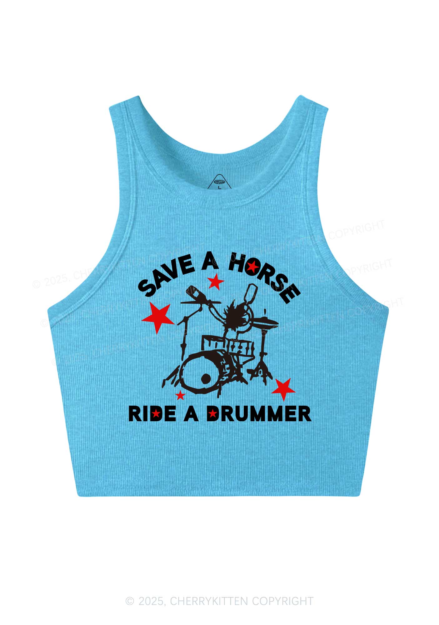 Save Horse Ride Drummer Y2K Crop Tank Top Cherrykitten