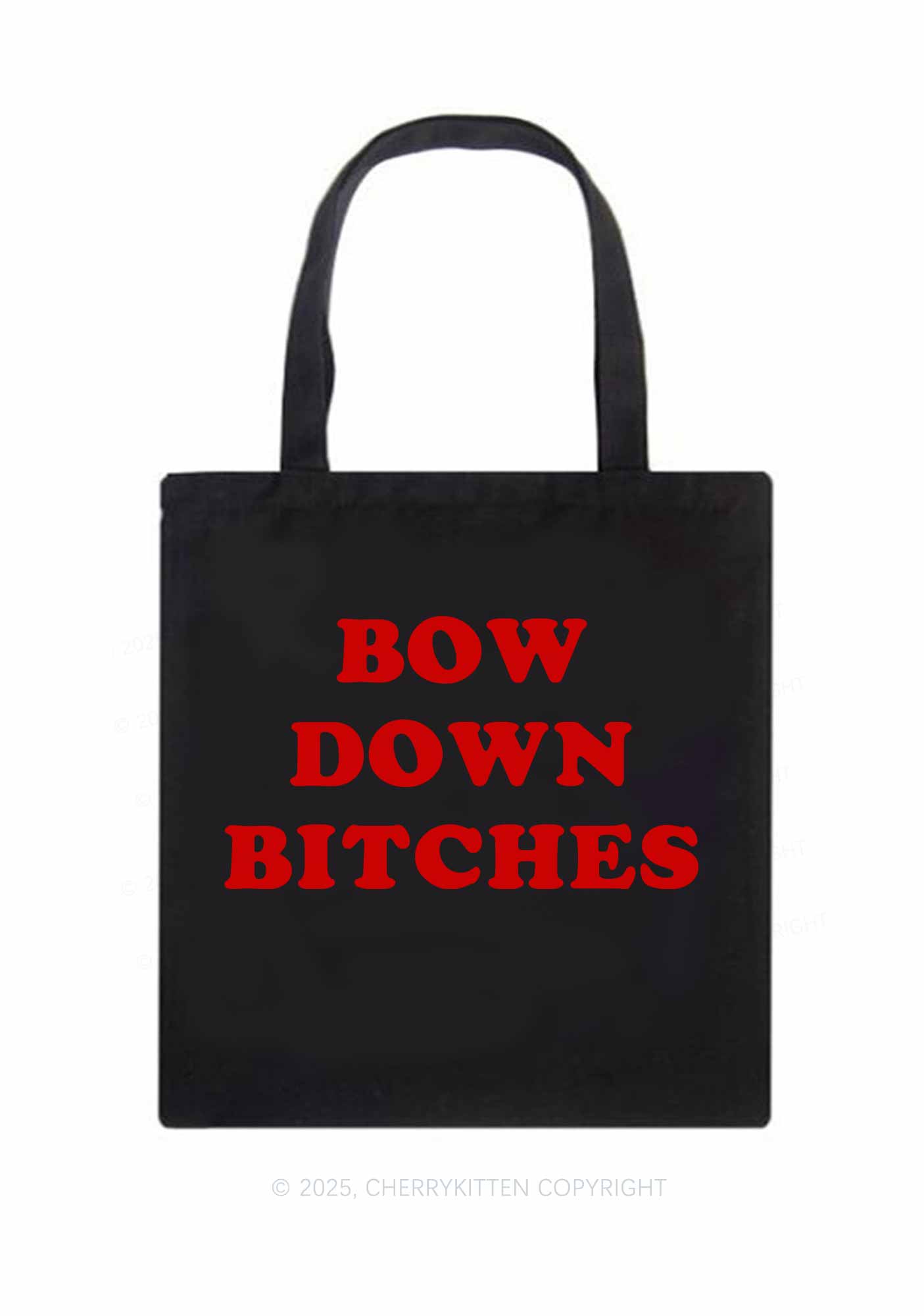 Bow Down Bxxches Pride Y2K Canvas Tote Bag Cherrykitten