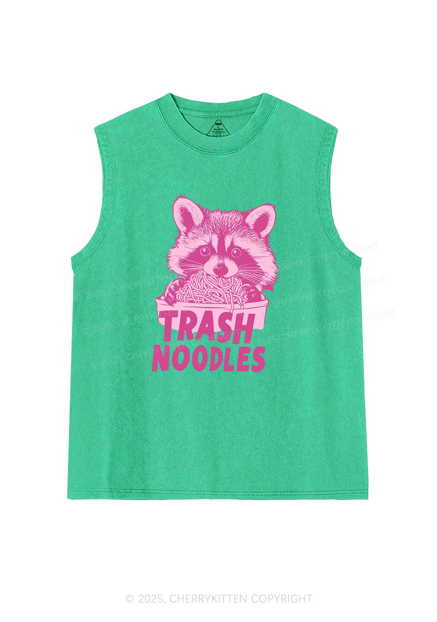 Raccoon Trash Noodles Y2K Washed Muscle Tank Cherrykitten