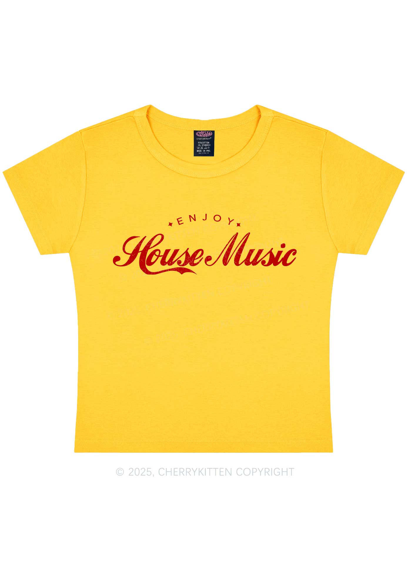 Enjoy House Music Y2K Baby Tee Cherrykitten