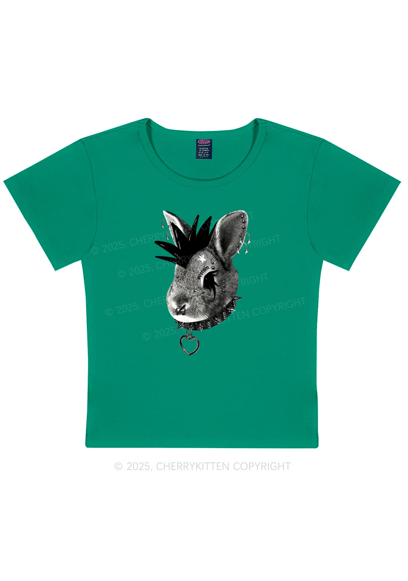 Custom Punk Pet Y2K Baby Tee Cherrykitten