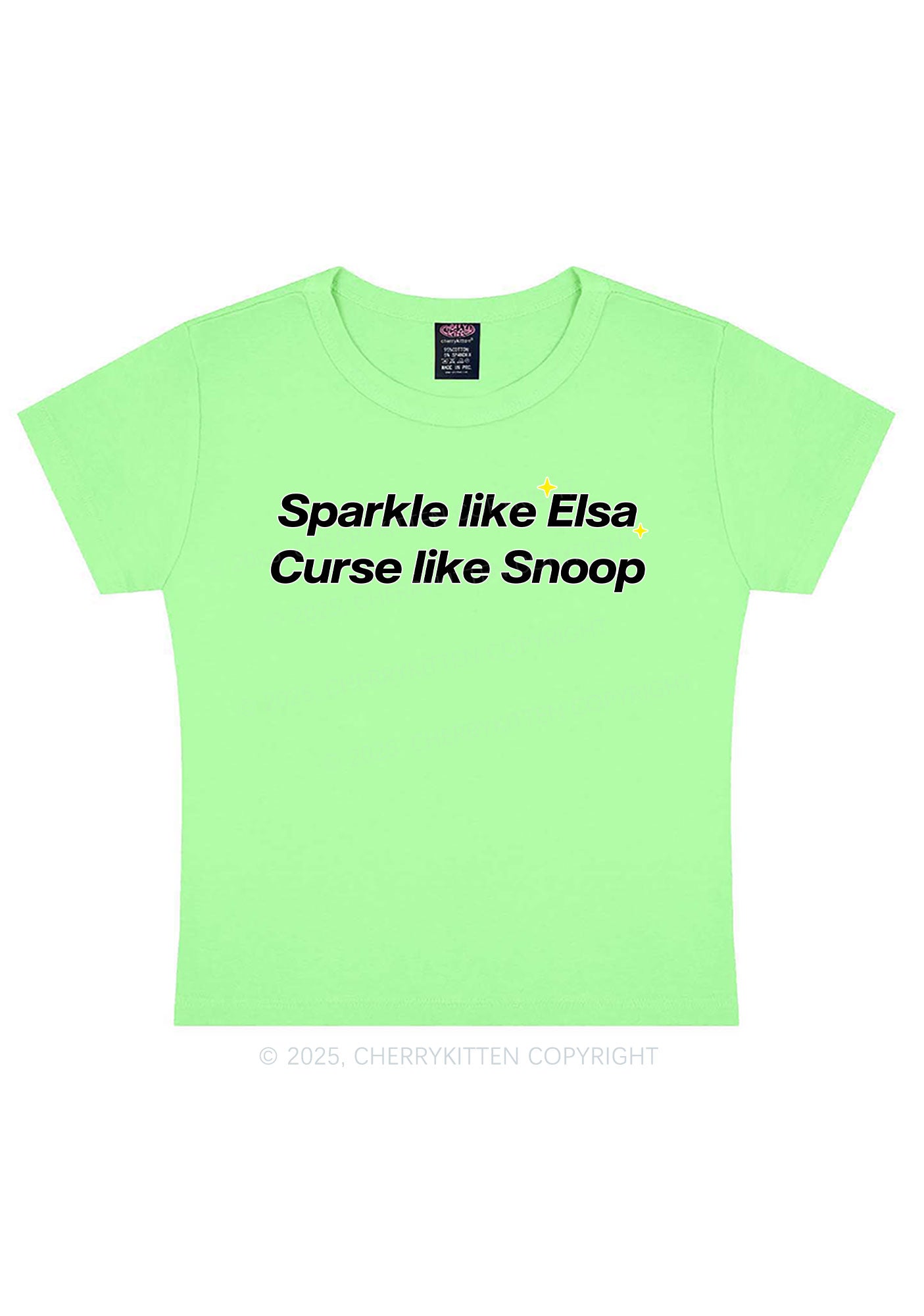 Sparkle Like Princess Y2K Baby Tee Cherrykitten