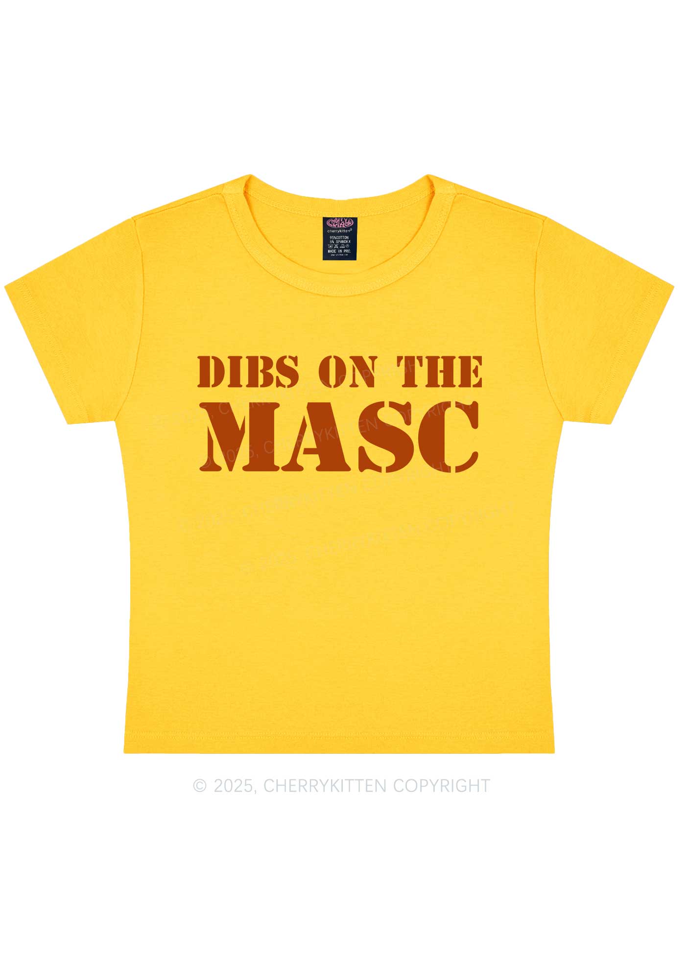 Dibs On The Masc Pride Y2K Baby Tee Cherrykitten