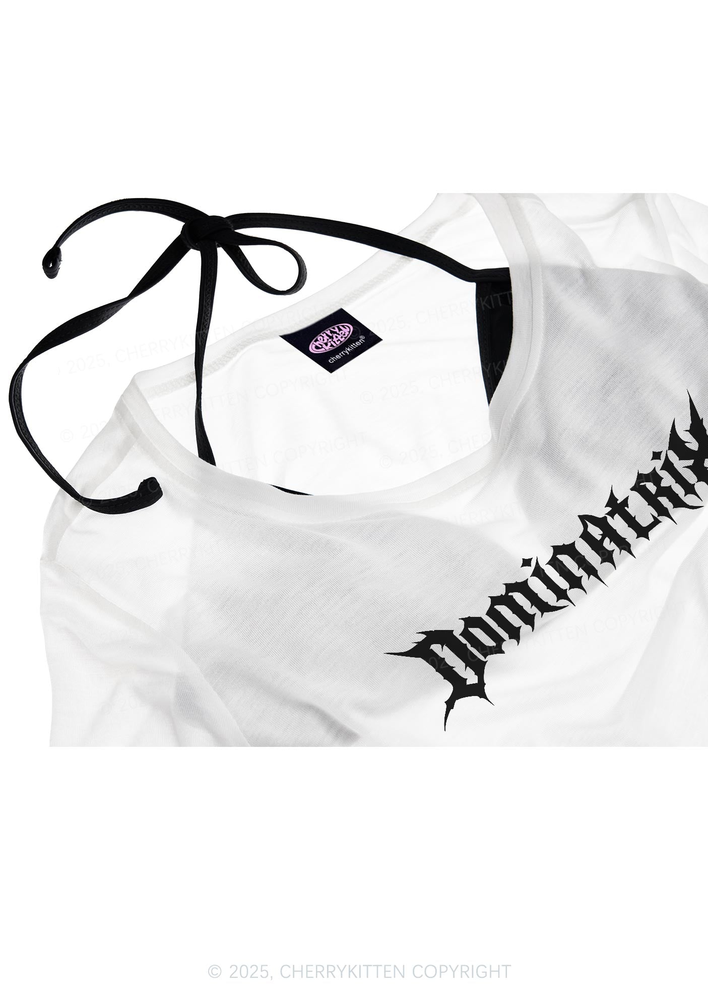 Dominatrix Y2K Sheer Crop Tee Cherrykitten