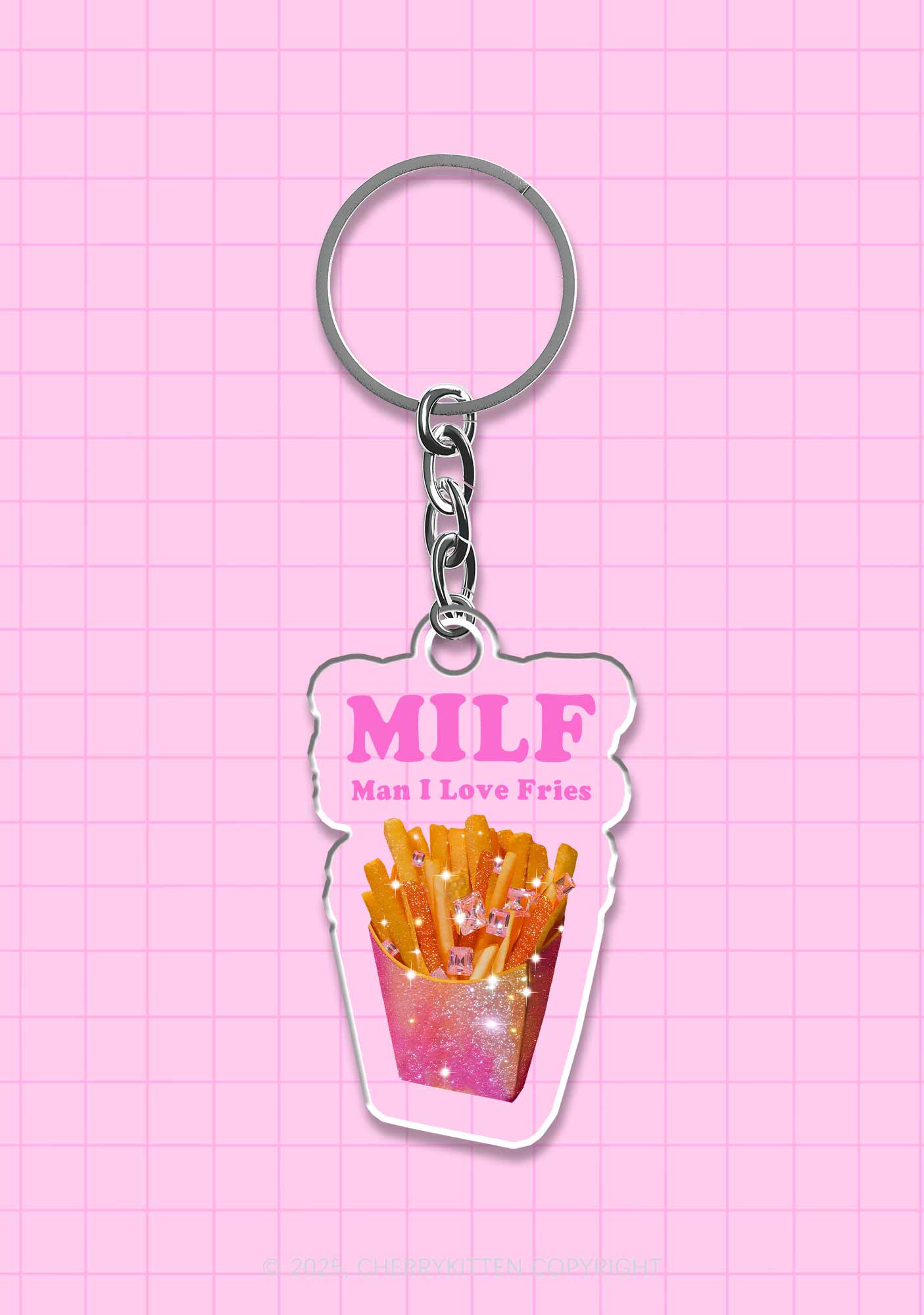 Man I Love Fries 1Pc Y2K Keychain Cherrykitten