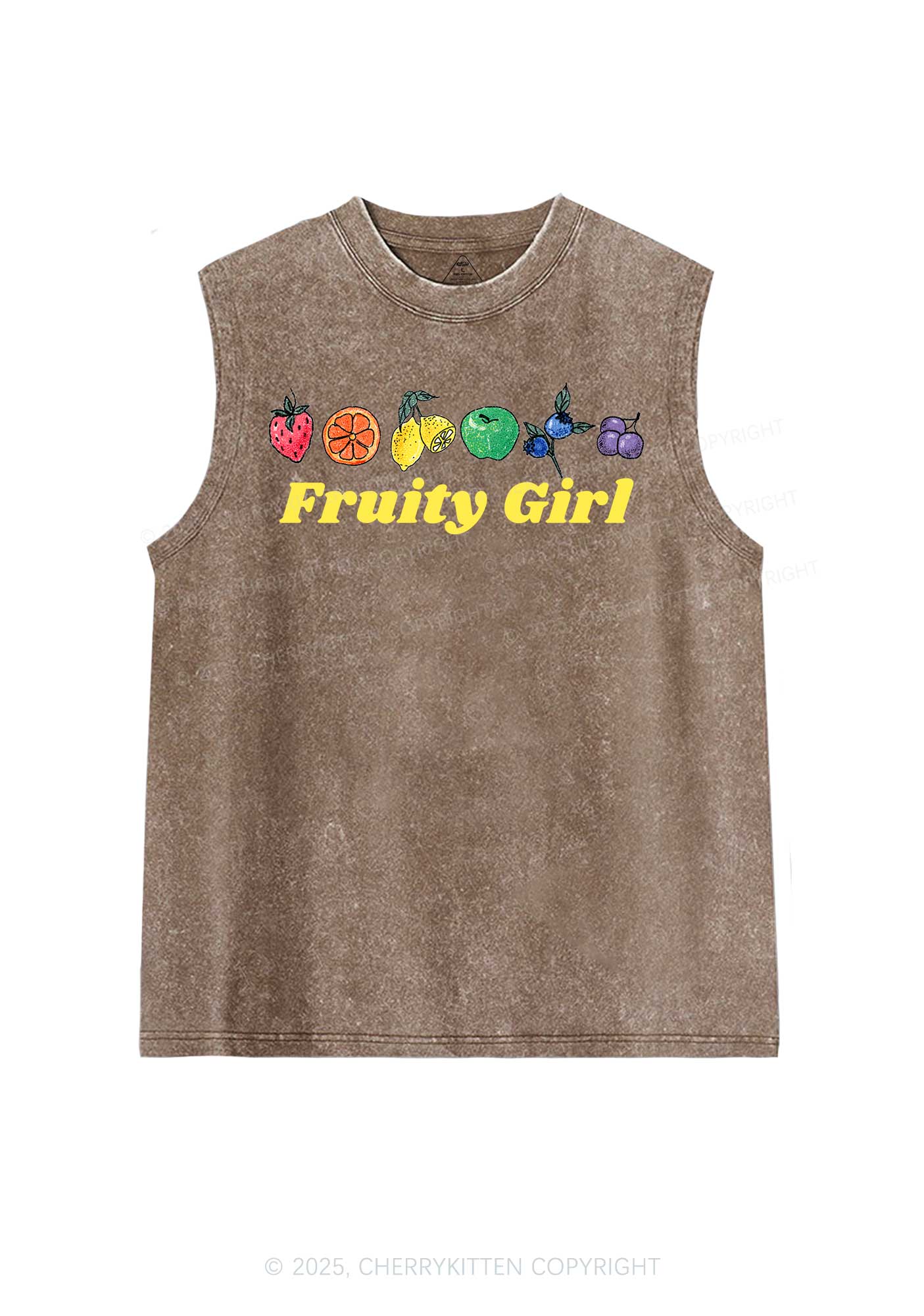 Fruity Girl Y2K Washed Muscle Tank Cherrykitten