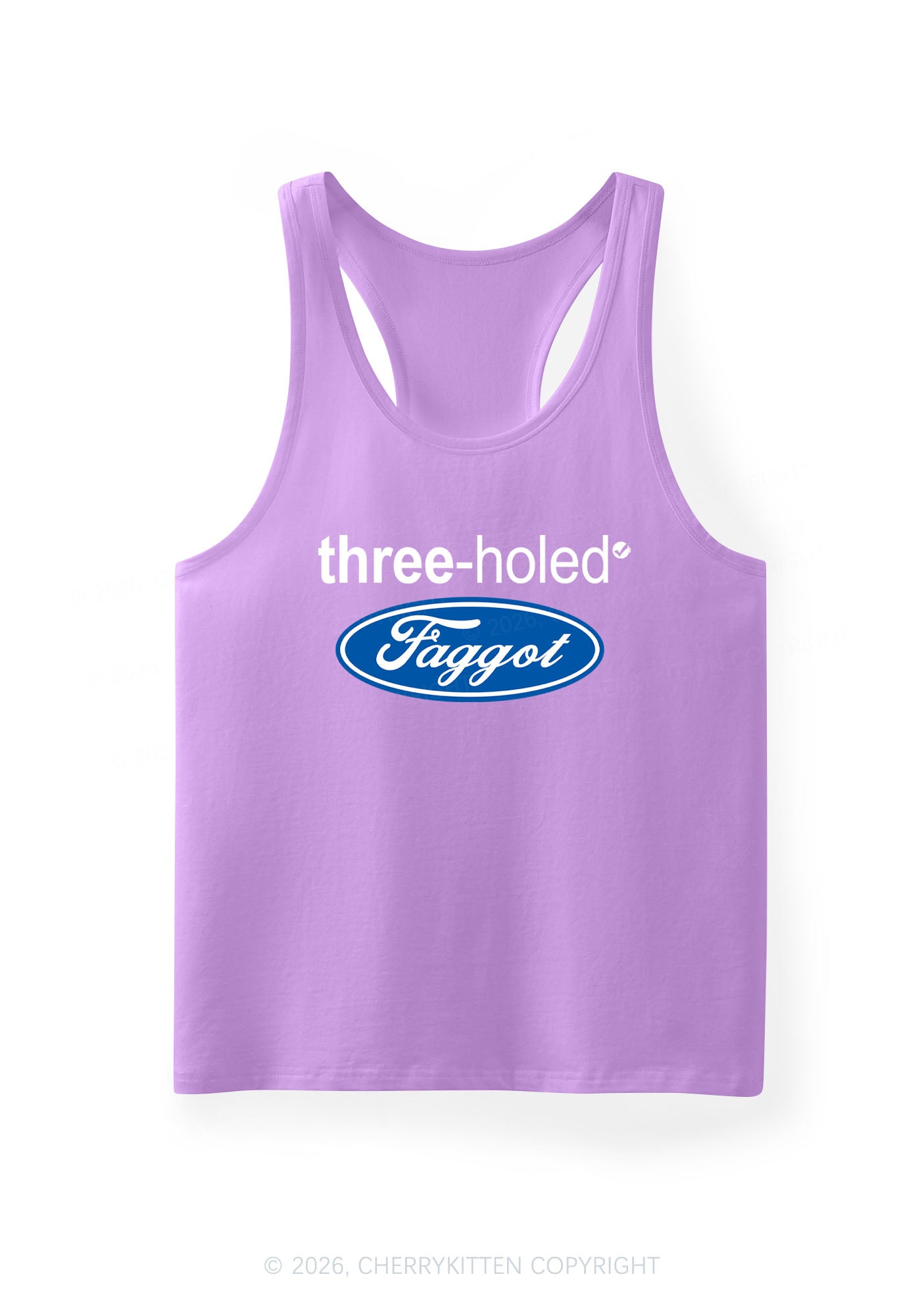 Three Holed Faggot Pride Y2K Men Racerback Tank Top Cherrykitten