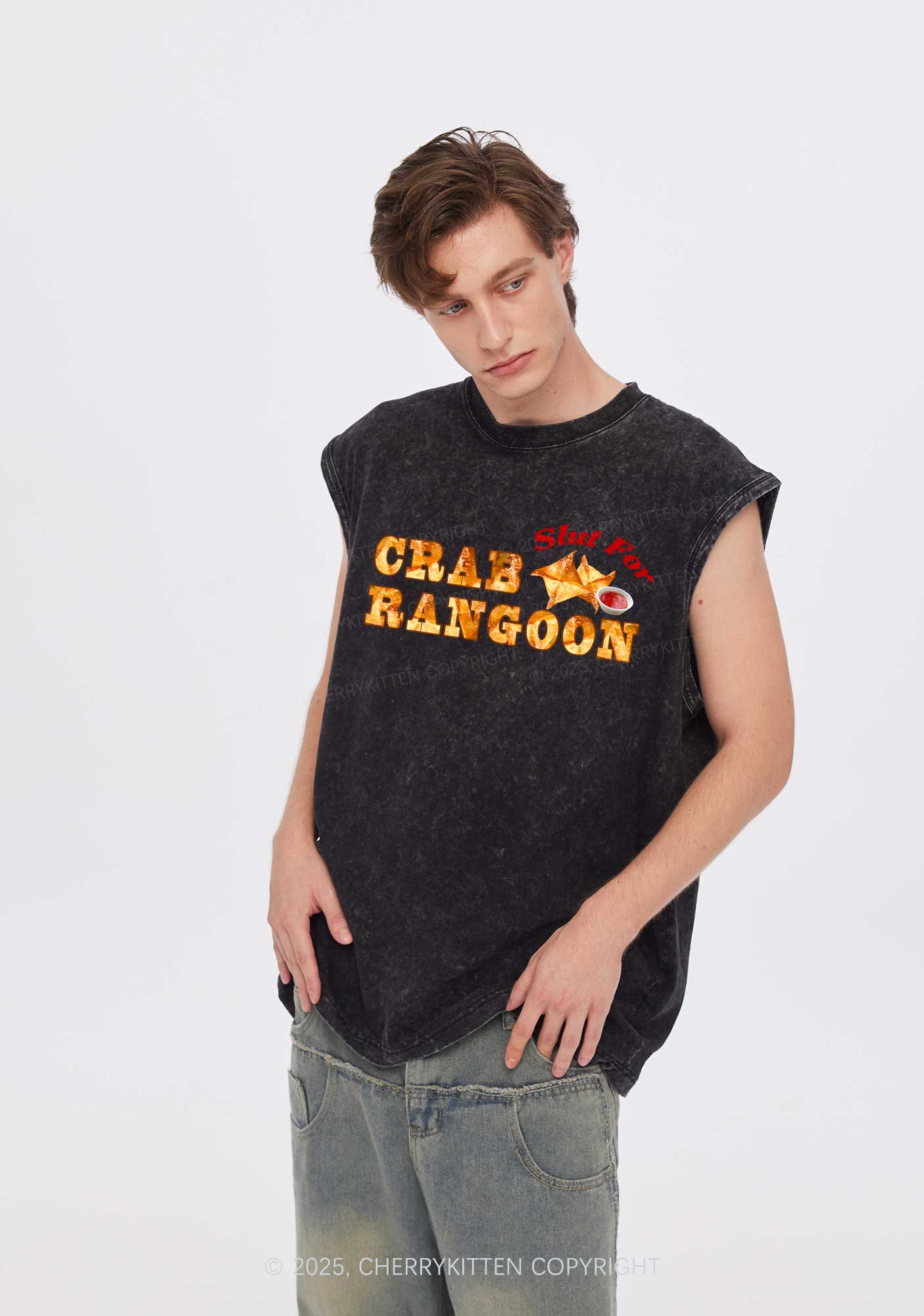 Slxt For Carb Rangoon Y2K Washed Muscle Tank Cherrykitten