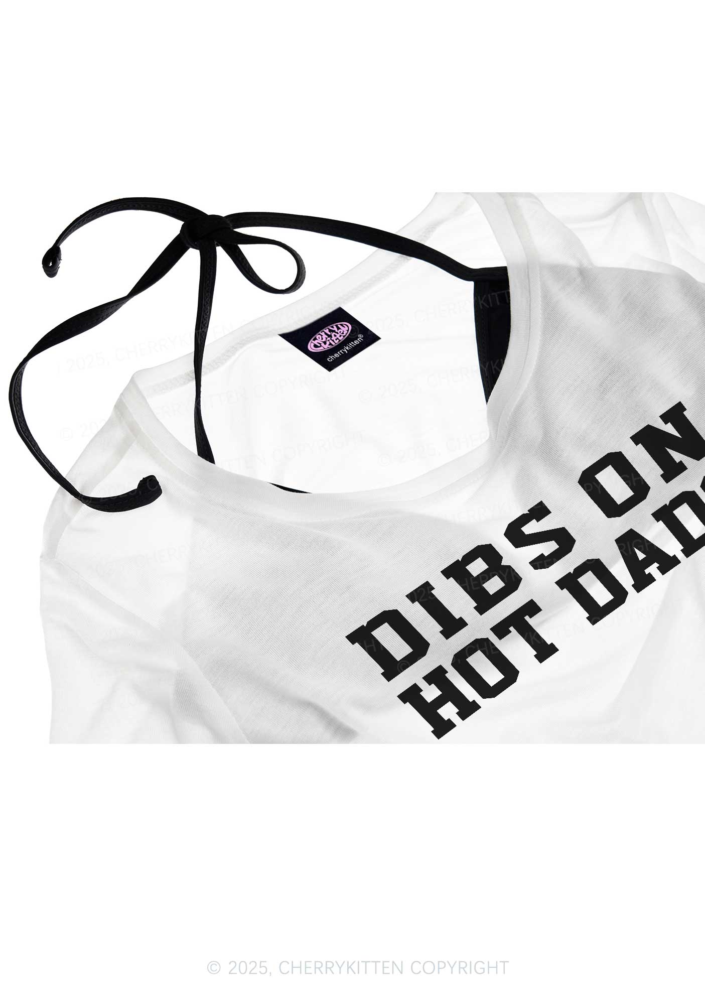Dibs On Hot Dads Y2K Sheer Boyfriend Tee Cherrykitten