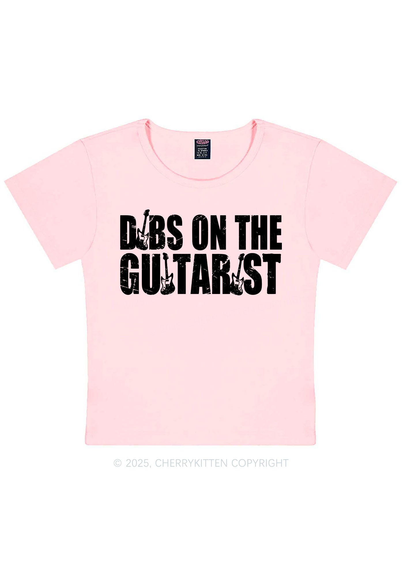 Dibs On The Guitarist Y2K Baby Tee Cherrykitten