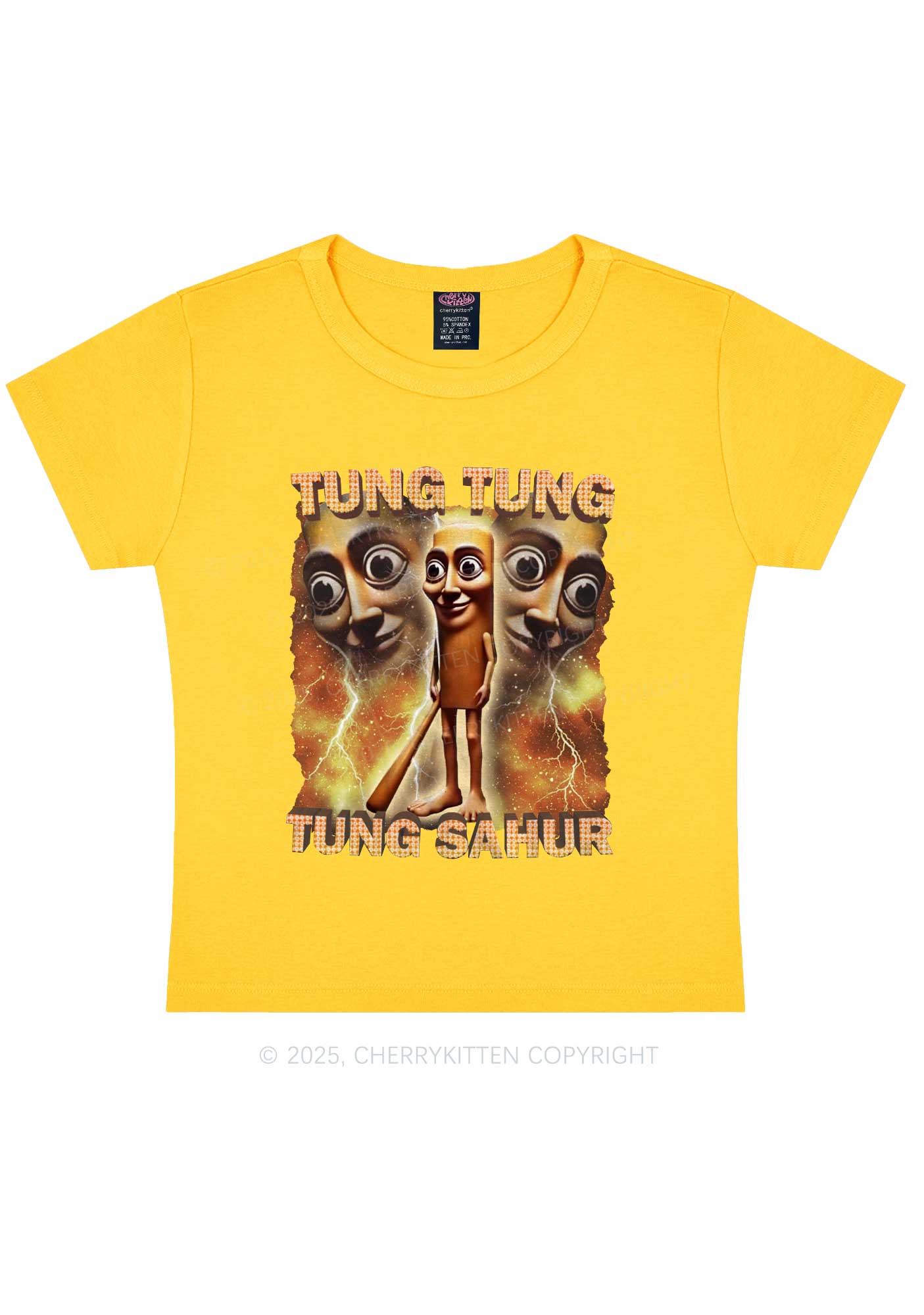 Tung Sahur Italian Brainrot Shirt Y2K Baby Tee Cherrykitten