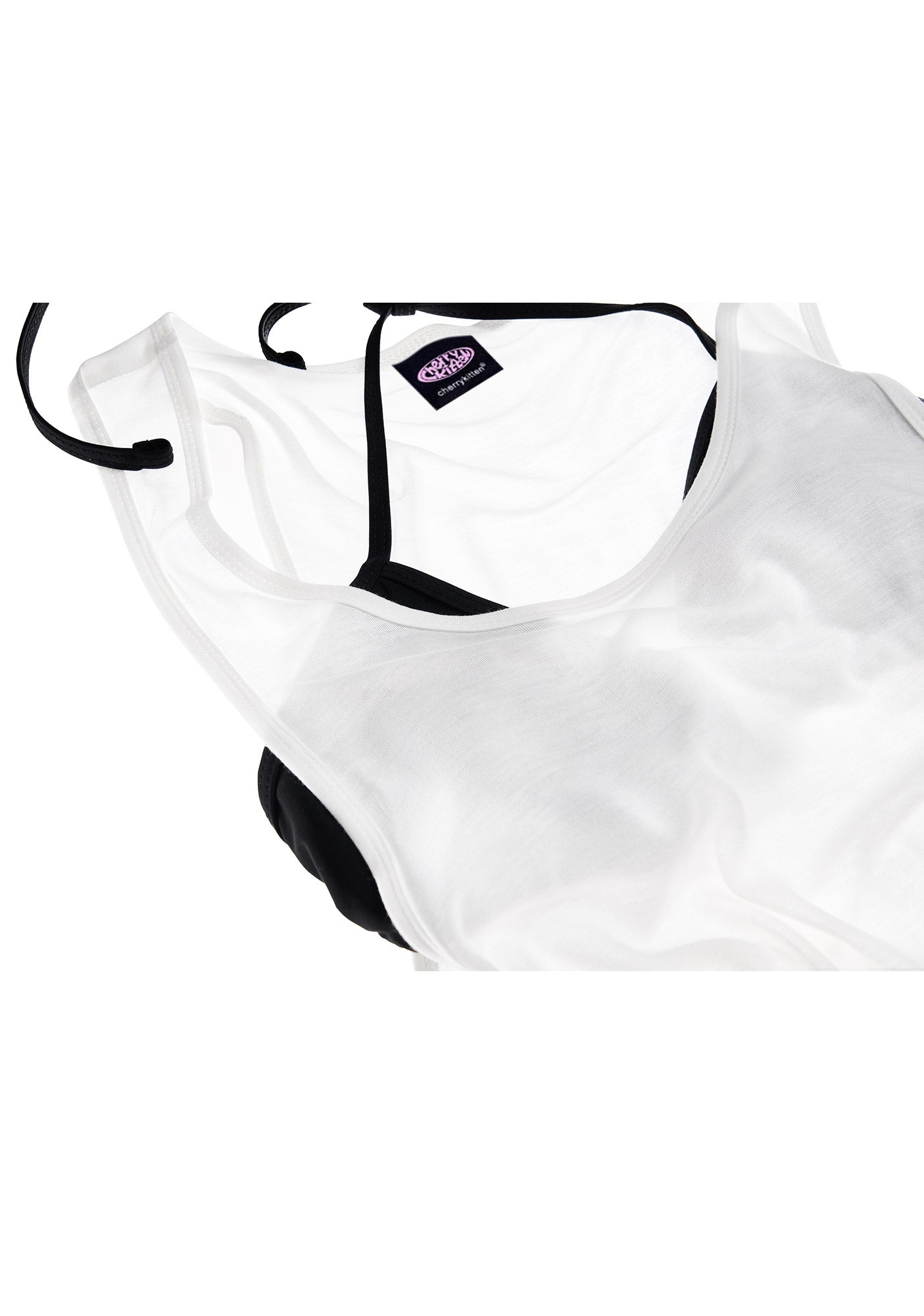 Plain Y2K Sheer Boyfriend Tank Cherrykitten