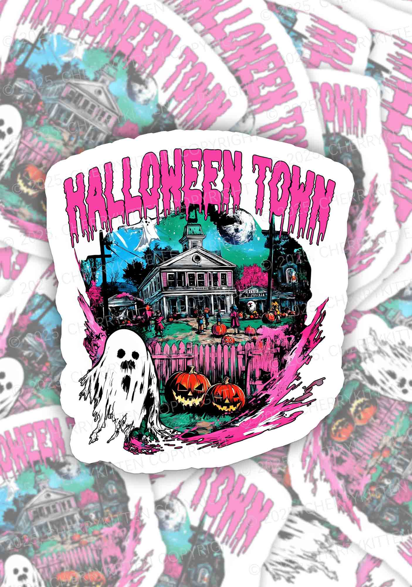 Halloween Ghost Town Y2K Sticker Cherrykitten