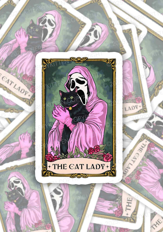 Halloween The Skull Cat Lady Y2K Sticker Cherrykitten