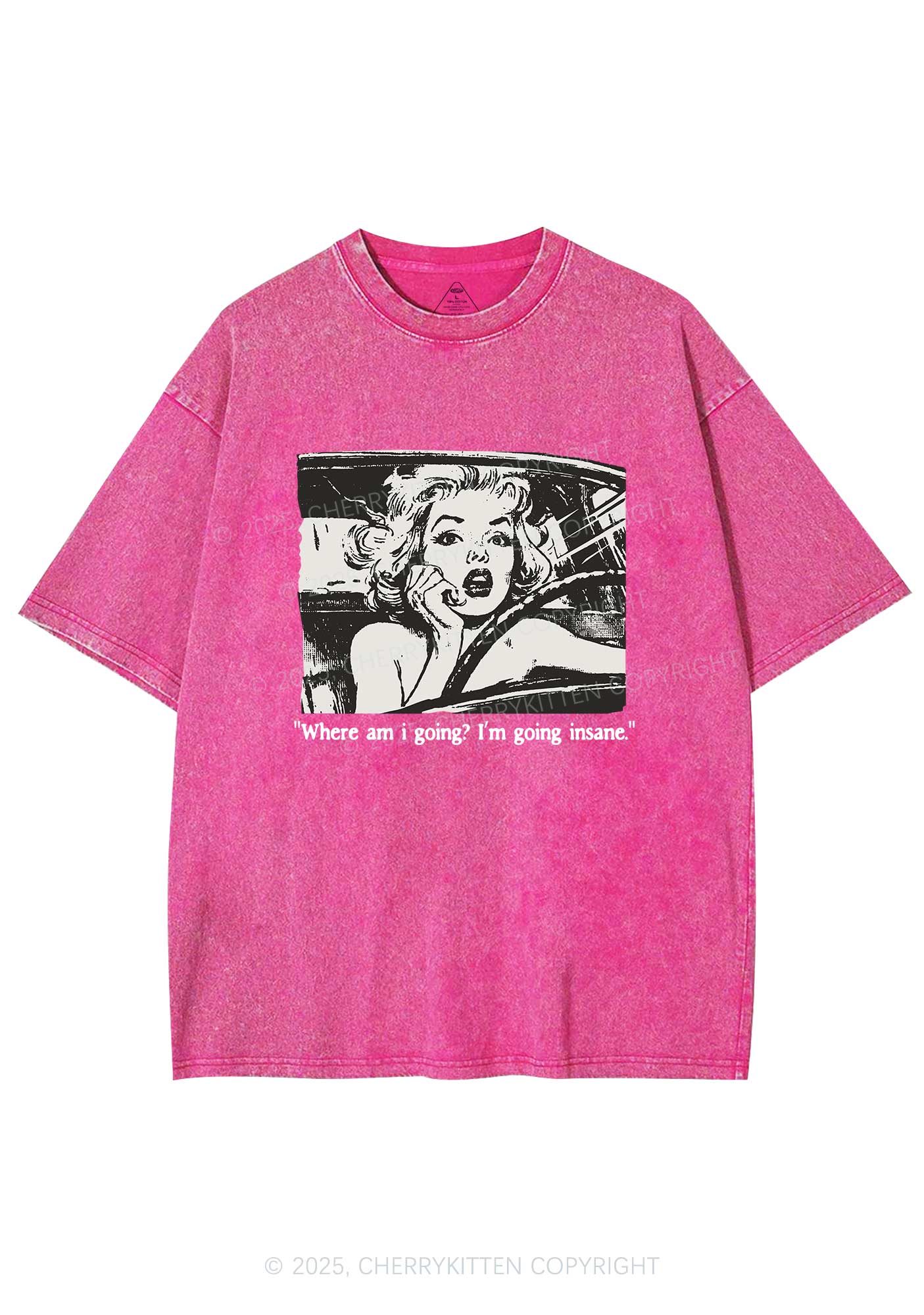Woman Going Insane Y2K Shirts Washed Tee Cherrykitten