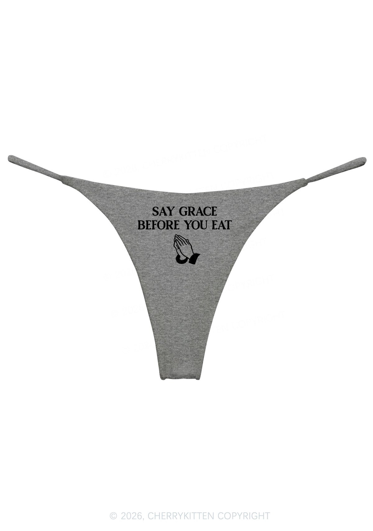 Say Grace Before You Eat Y2K Bikini String Thong Cherrykitten