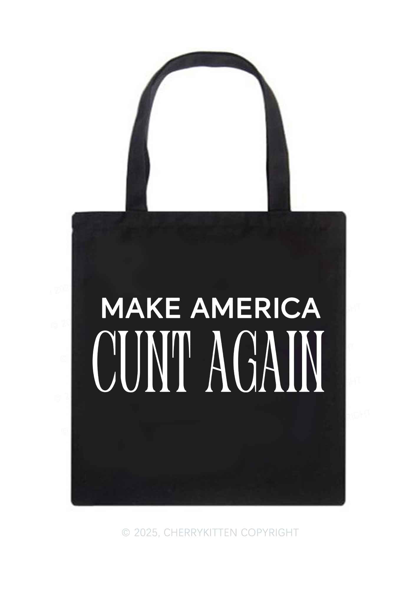 Make America Cxxt Again Y2K Canvas Tote Bag Cherrykitten