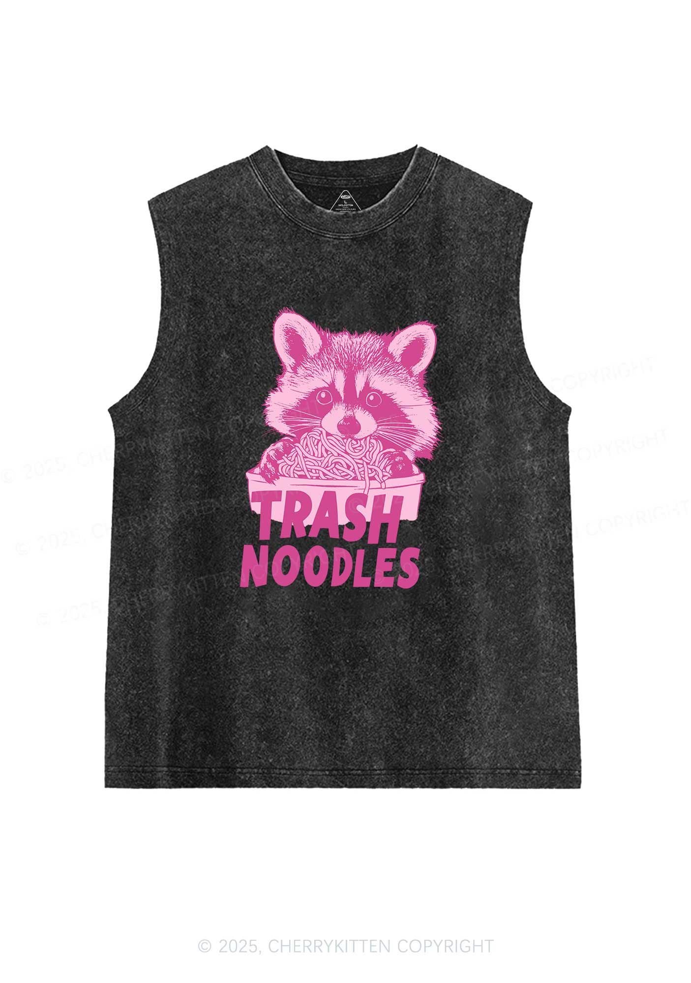 Raccoon Trash Noodles Y2K Washed Muscle Tank Cherrykitten