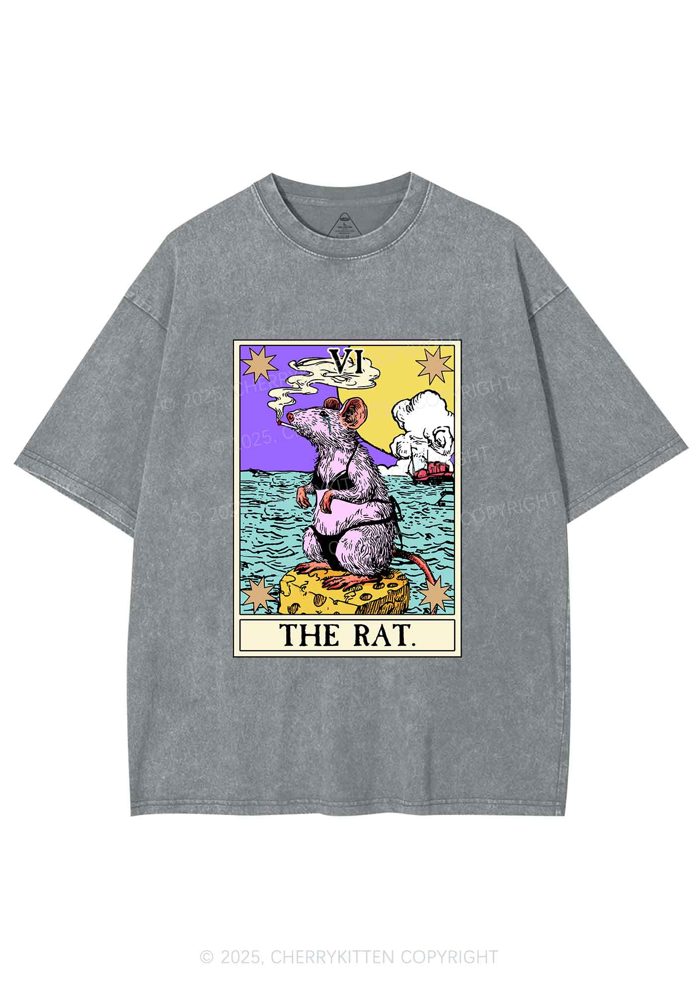 The Rat Smoking Y2K Shirts Washed Tee Cherrykitten