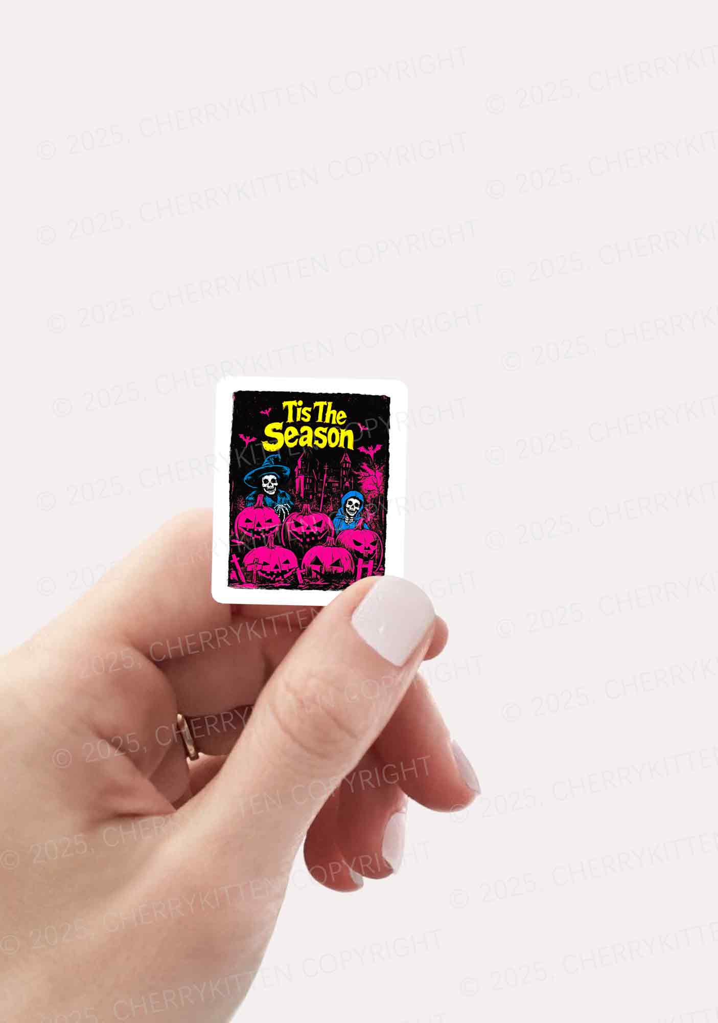 Halloween Tis The Season Skull Y2K Sticker Cherrykitten