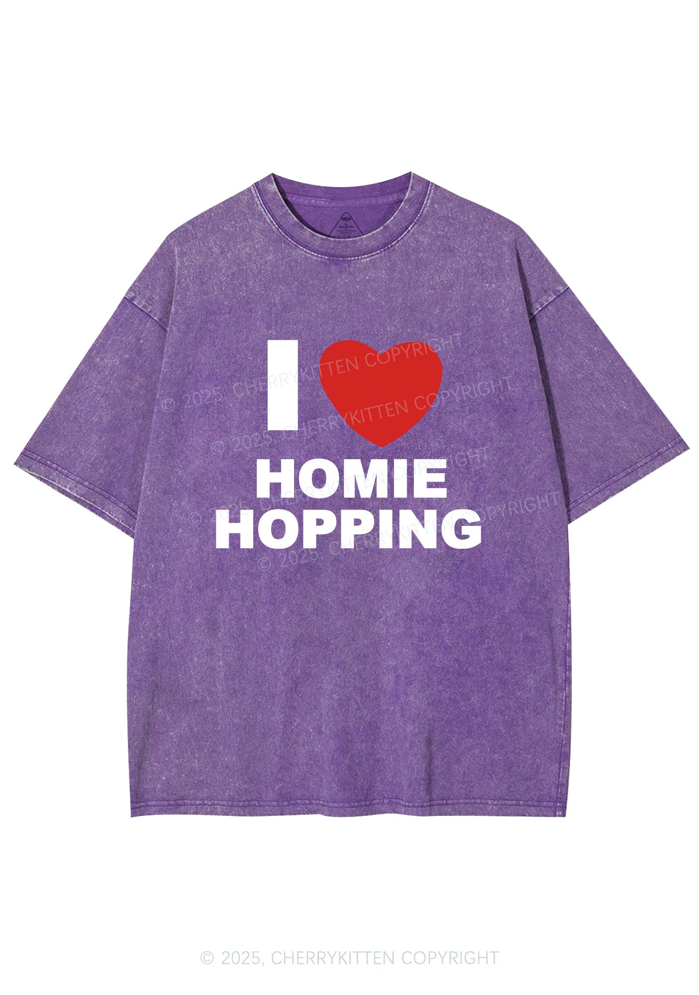 I Love Homie Hopping Y2K Shirts Washed Tee Cherrykitten