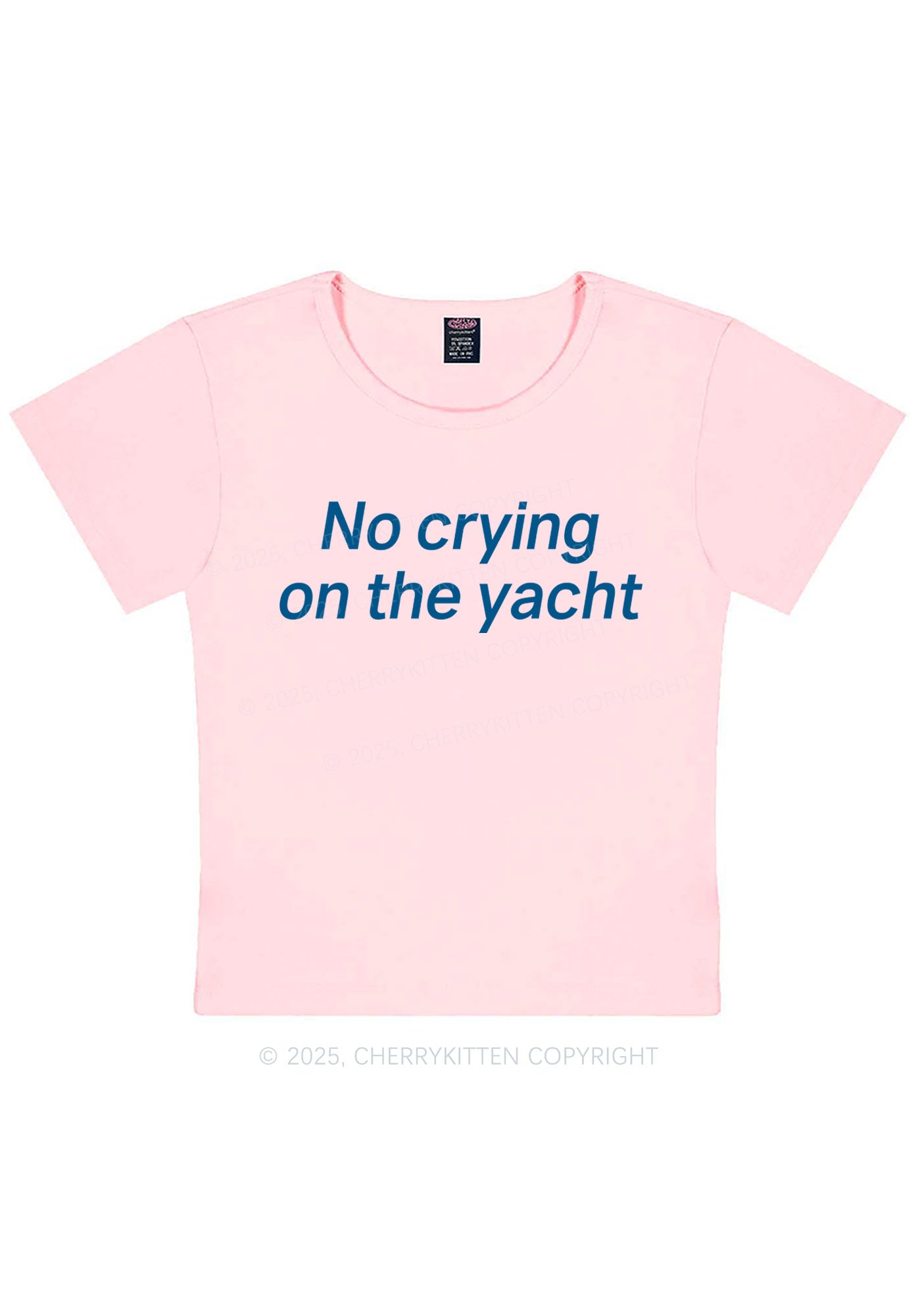 No Crying On Yacht Y2K Baby Tee Cherrykitten