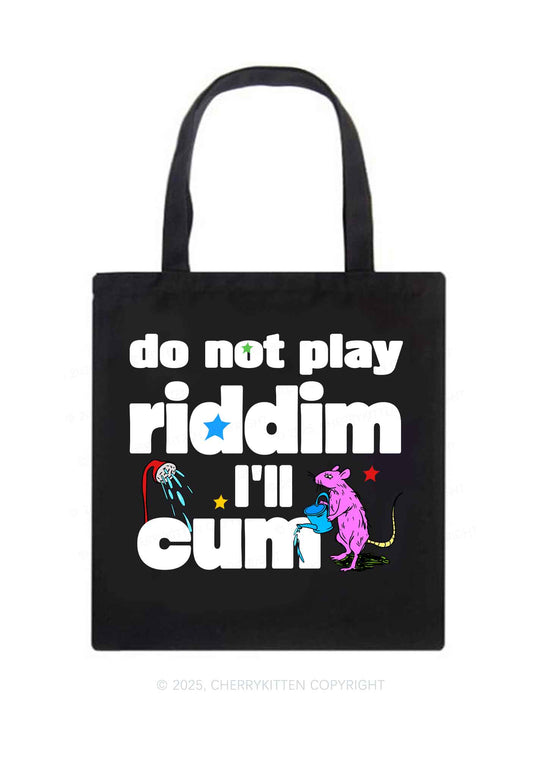 Do Not Play Riddim Y2K Canvas Tote Bag Cherrykitten