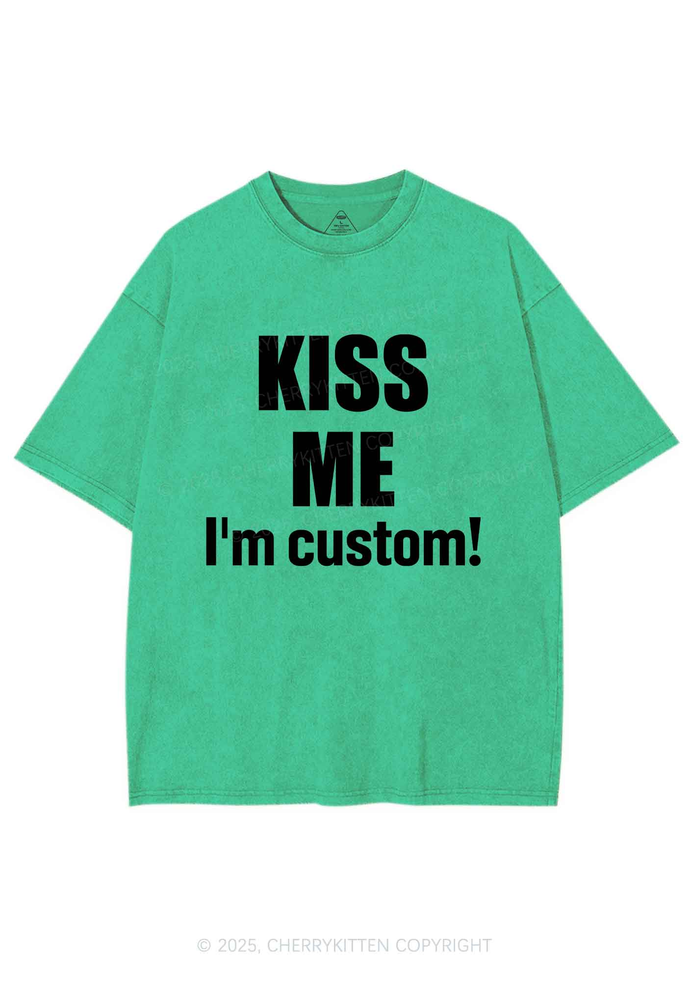 Kiss Me Im Custom Y2K Shirts Washed Tee Cherrykitten