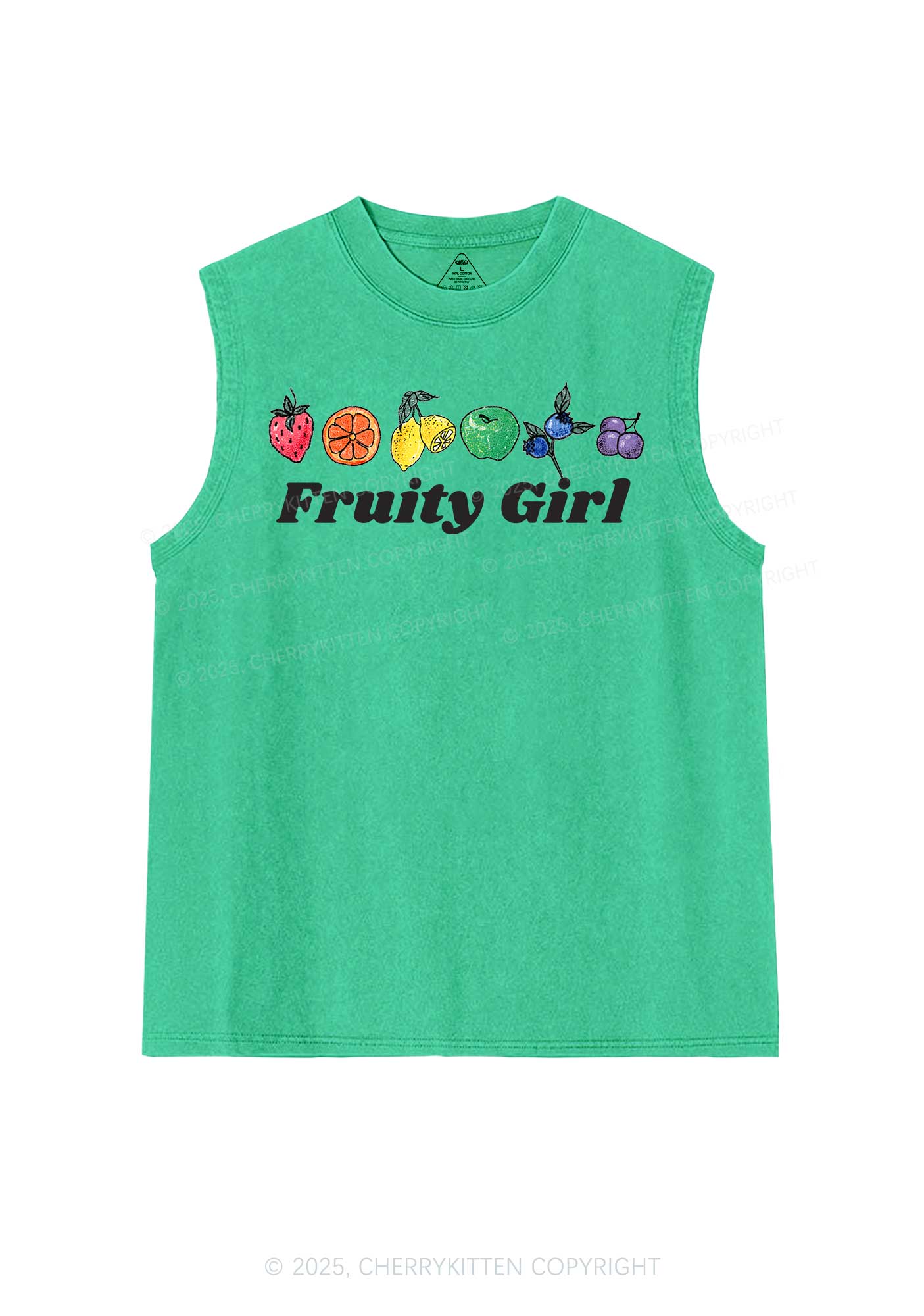 Fruity Girl Y2K Washed Muscle Tank Cherrykitten