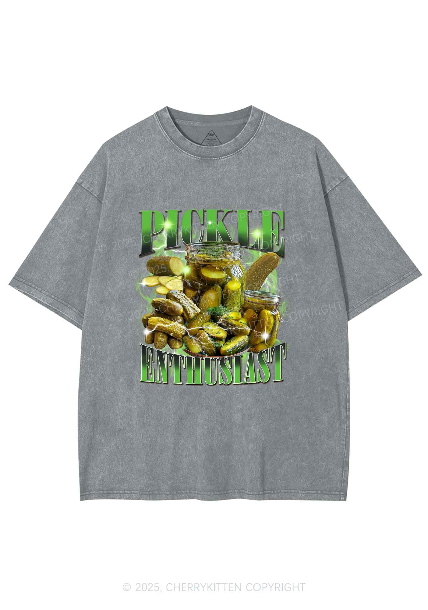Pickle Enthusiast Y2K Shirts Washed Tee Cherrykitten