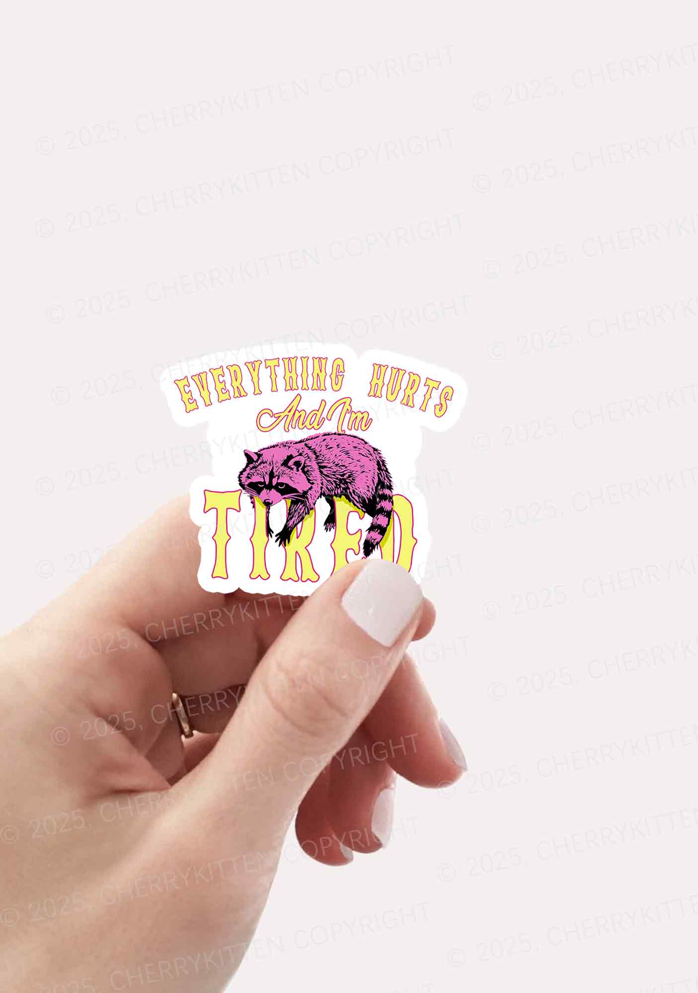 I Am Tried Y2K Sticker Cherrykitten