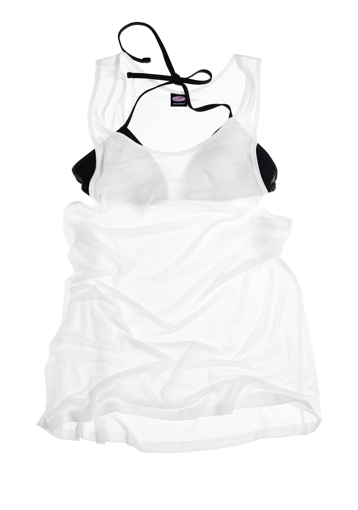 Plain Y2K Sheer Boyfriend Tank Cherrykitten